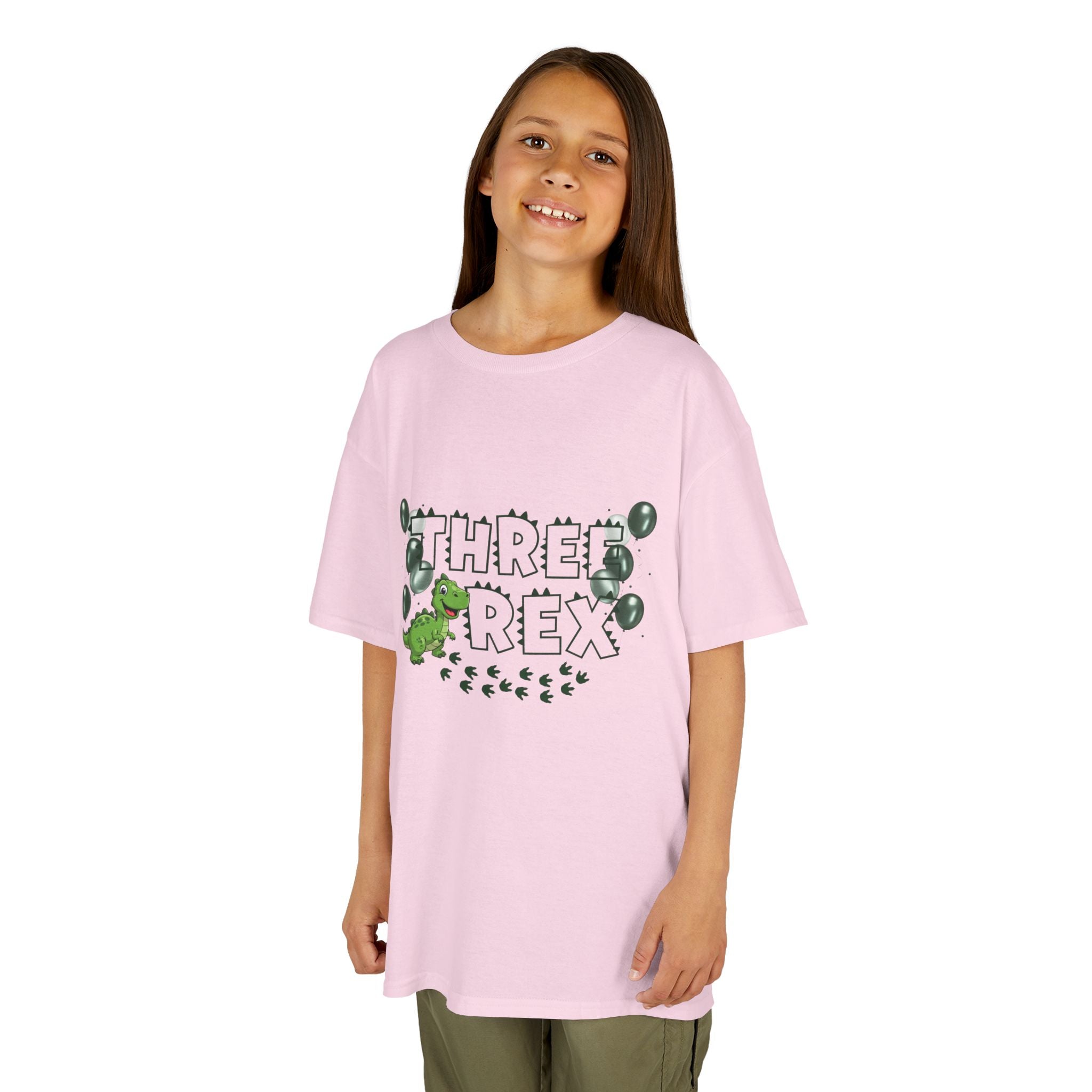 Personalised Kids "Three Rex" Birthday T-Shirt, Cute Dinosaur 3rd Birthday Tee
