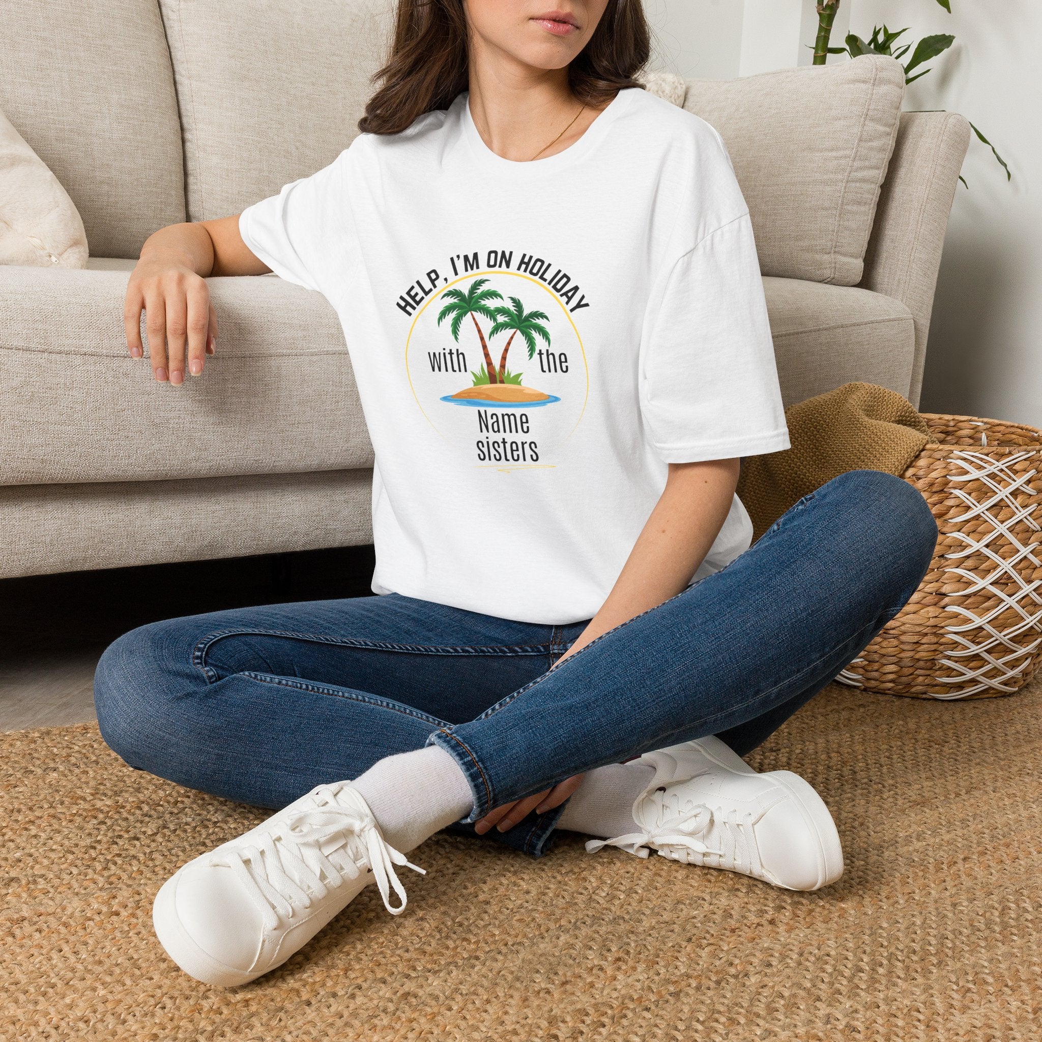 Vacation Palm T-Shirt - "Help, I'm On Holiday" Personalised Tee