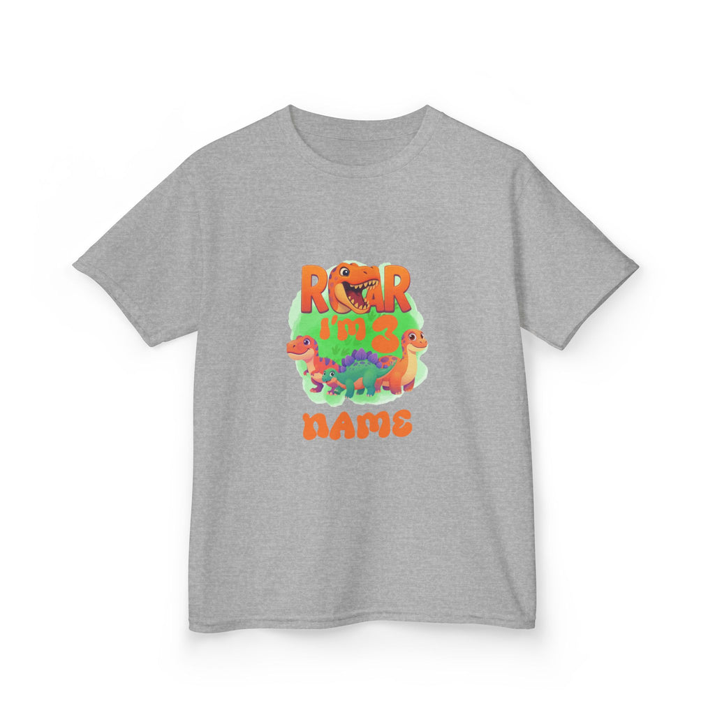 Personalized Dino Name Age T-Shirt | Kids Dinosaur Tee