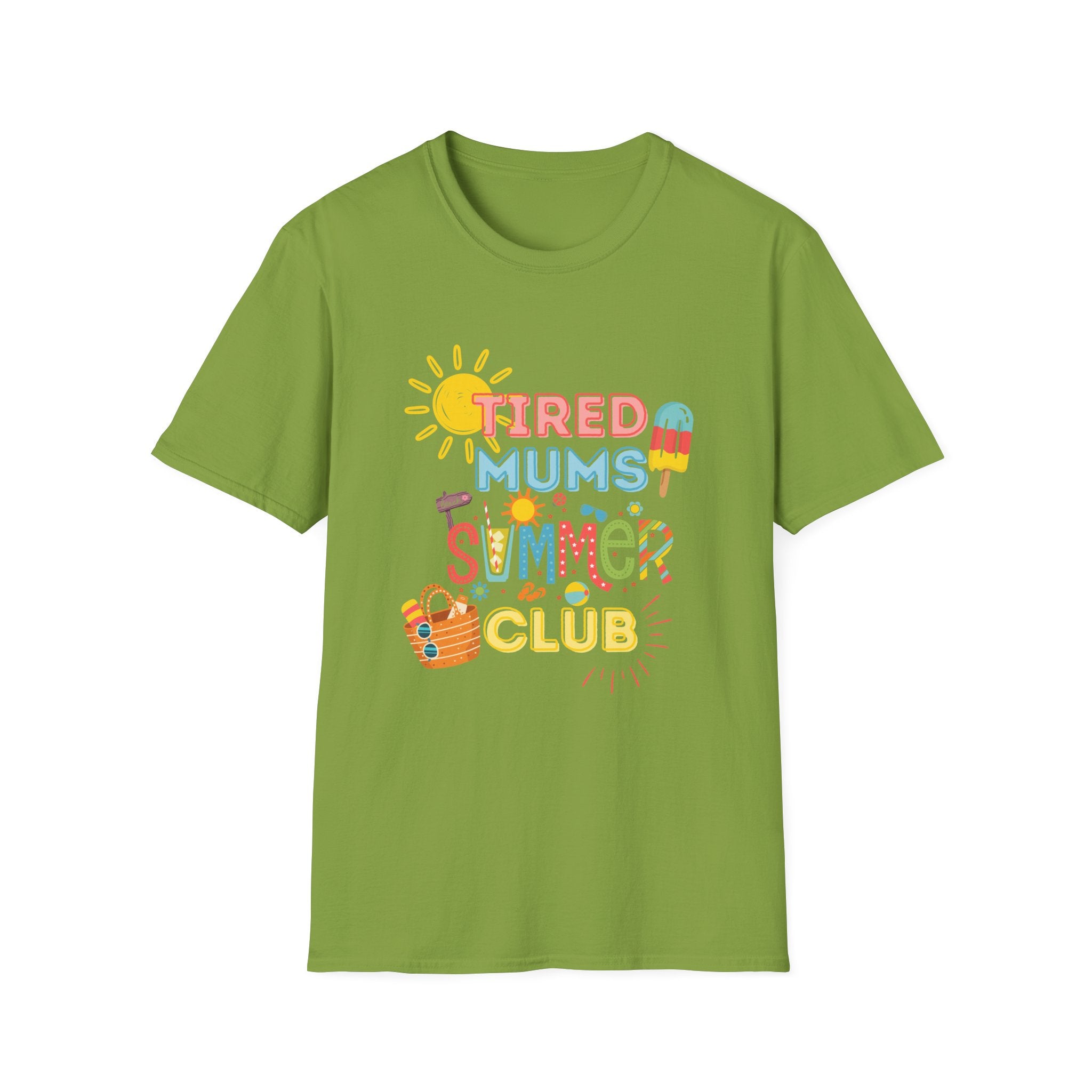 Tired Mums Summer Club T-Shirt | Cute Sunny Popsicle Design
