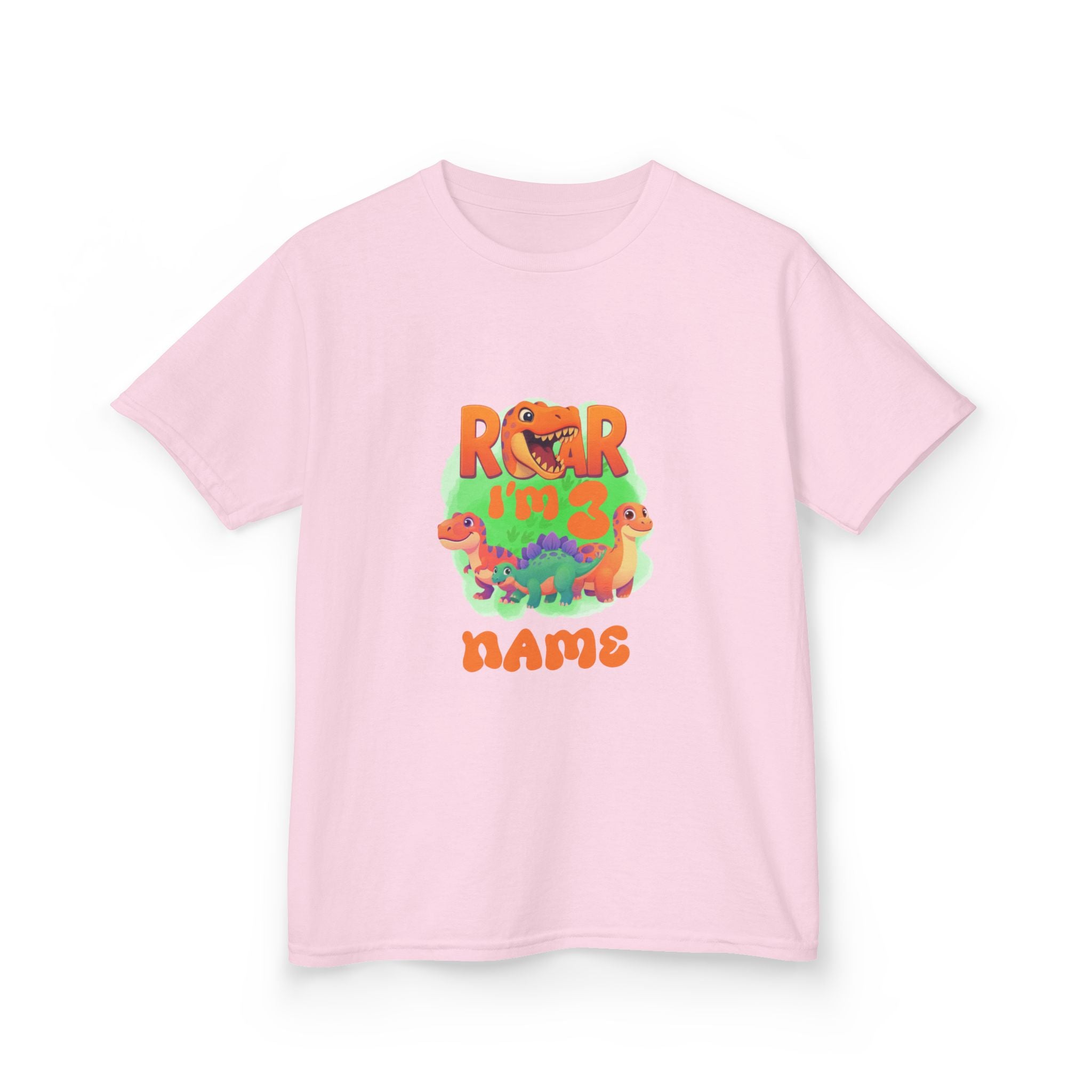 Personalized Dino Name Age T-Shirt | Kids Dinosaur Tee