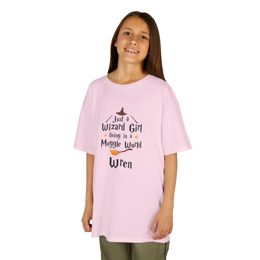 Wizard Girl Living in a Muggle World Kids Tee | Personalized Name
