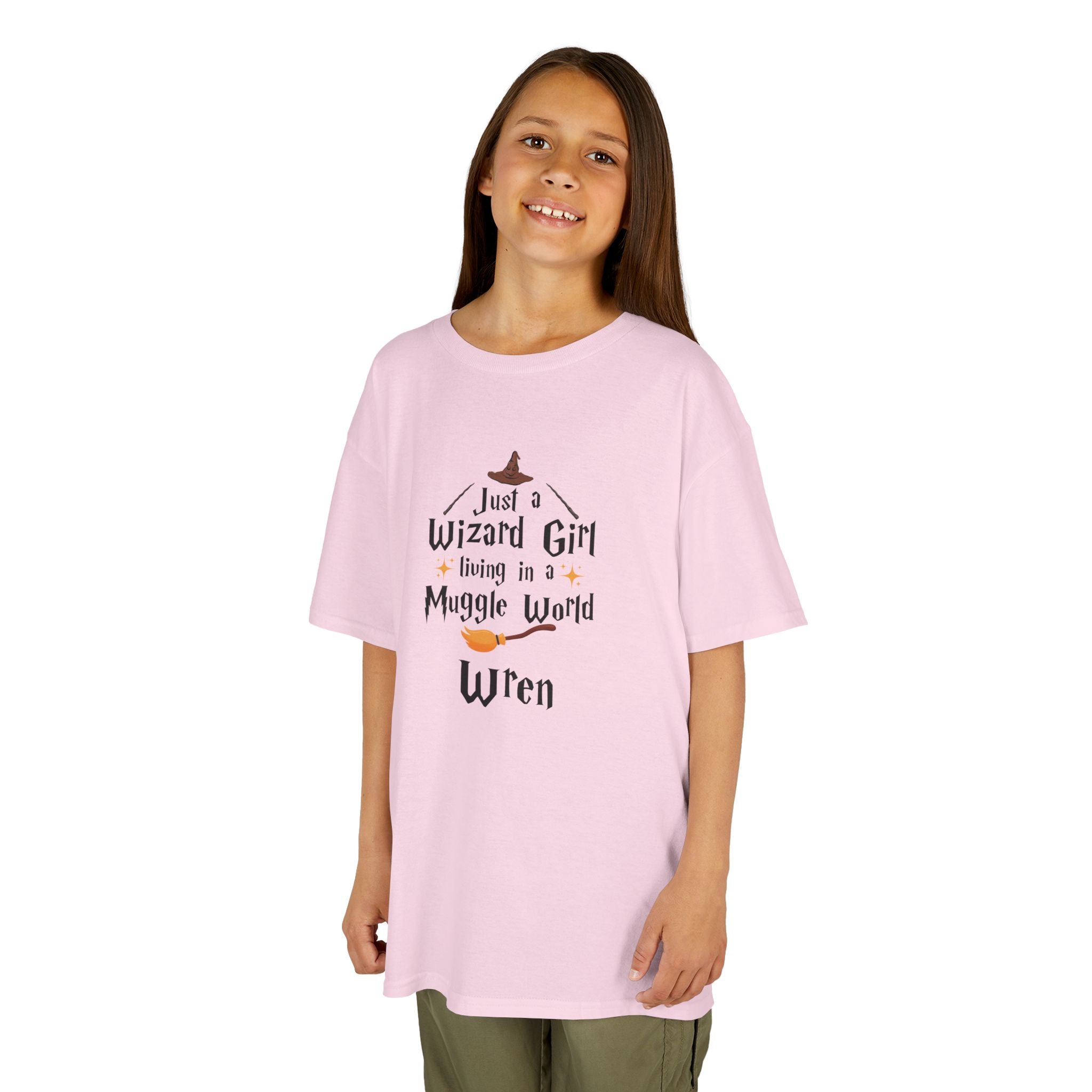 Wizard Girl Living in a Muggle World Kids Tee | Personalized Name