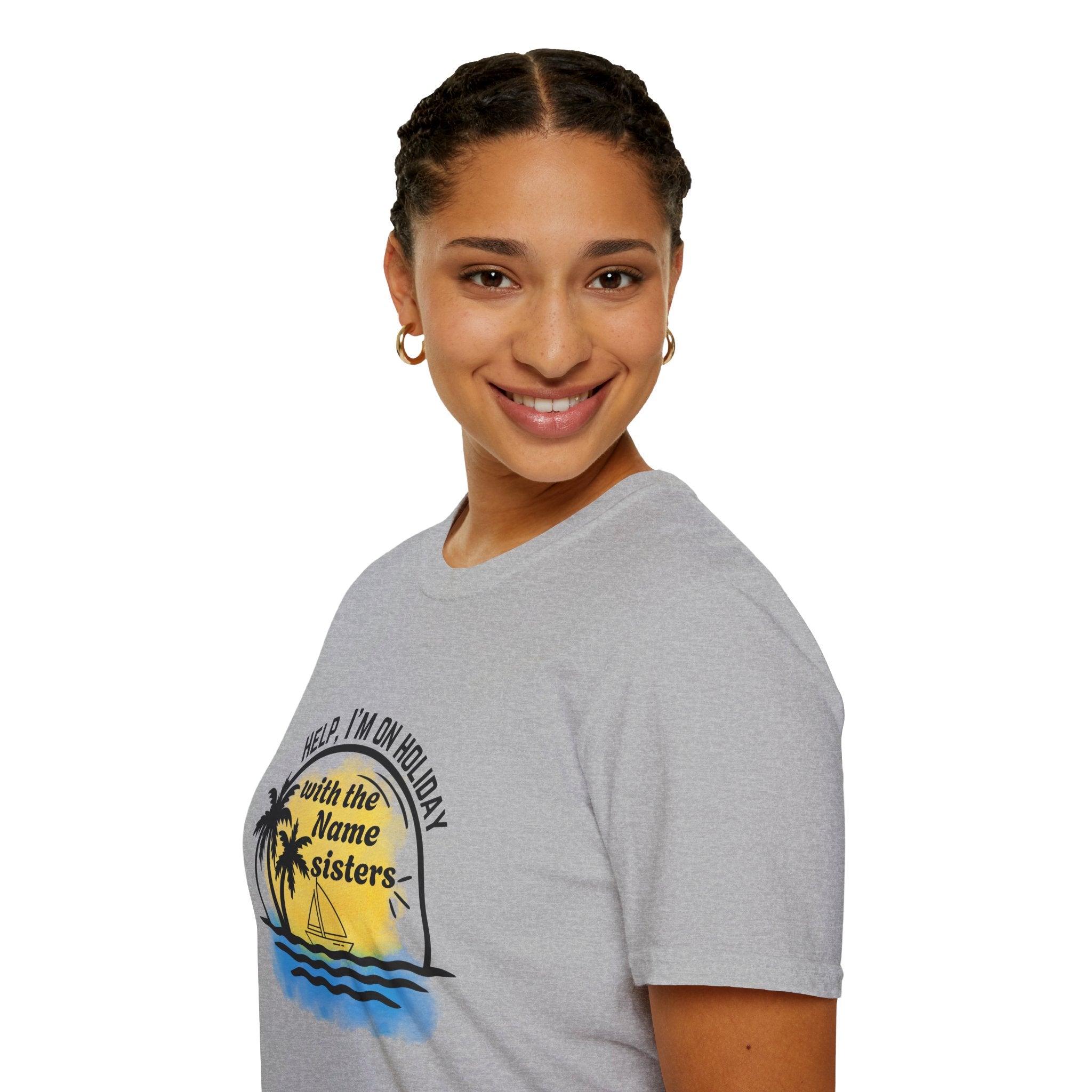 Vacation Sisters T‑Shirt - "Help, I'm on Holiday" Tropical Palm Beach Tee