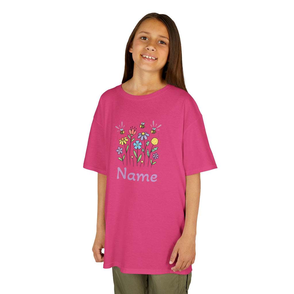 Wildflower Bouquet Kids Tee | Hand-drawn Flowers, Name