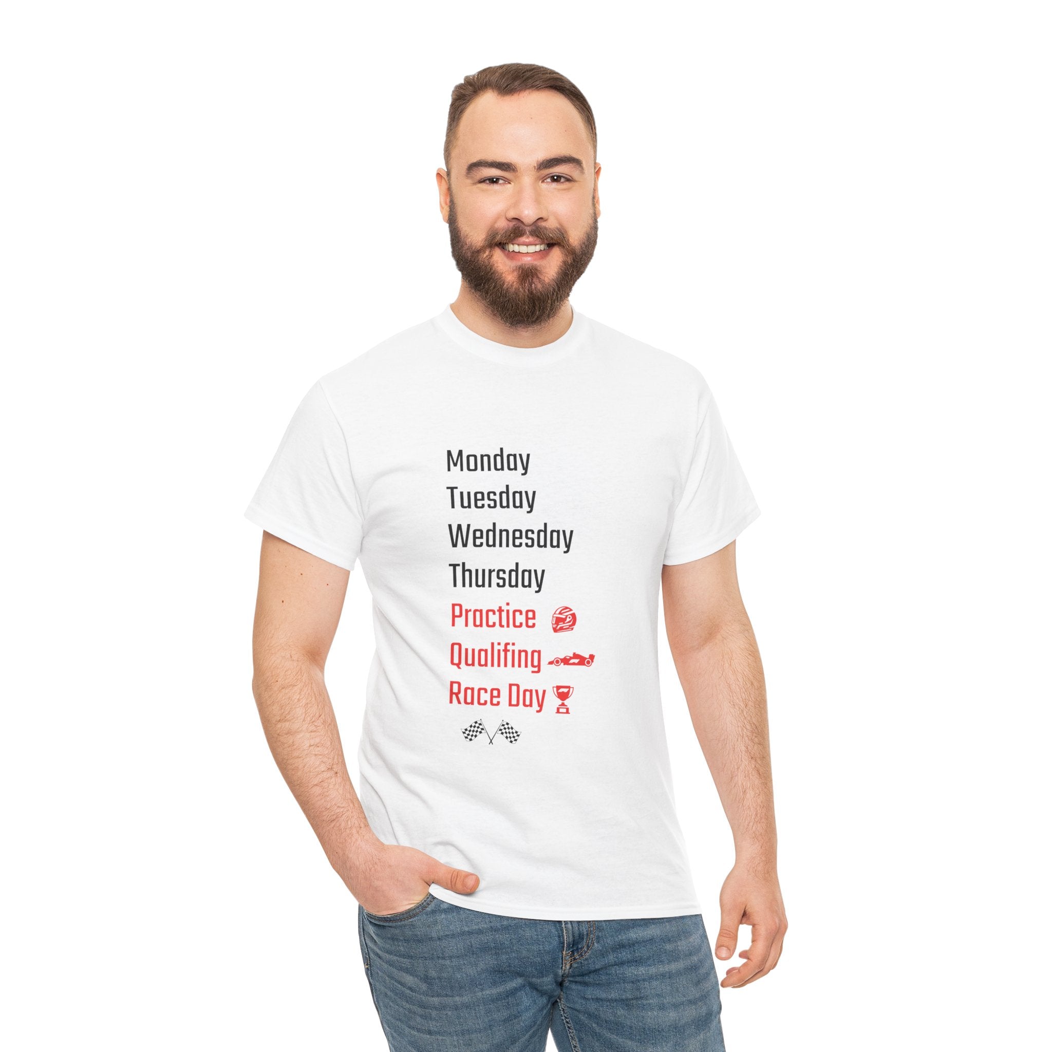 Race Week T‑Shirt, Monday to Race Day Motorsport Tee