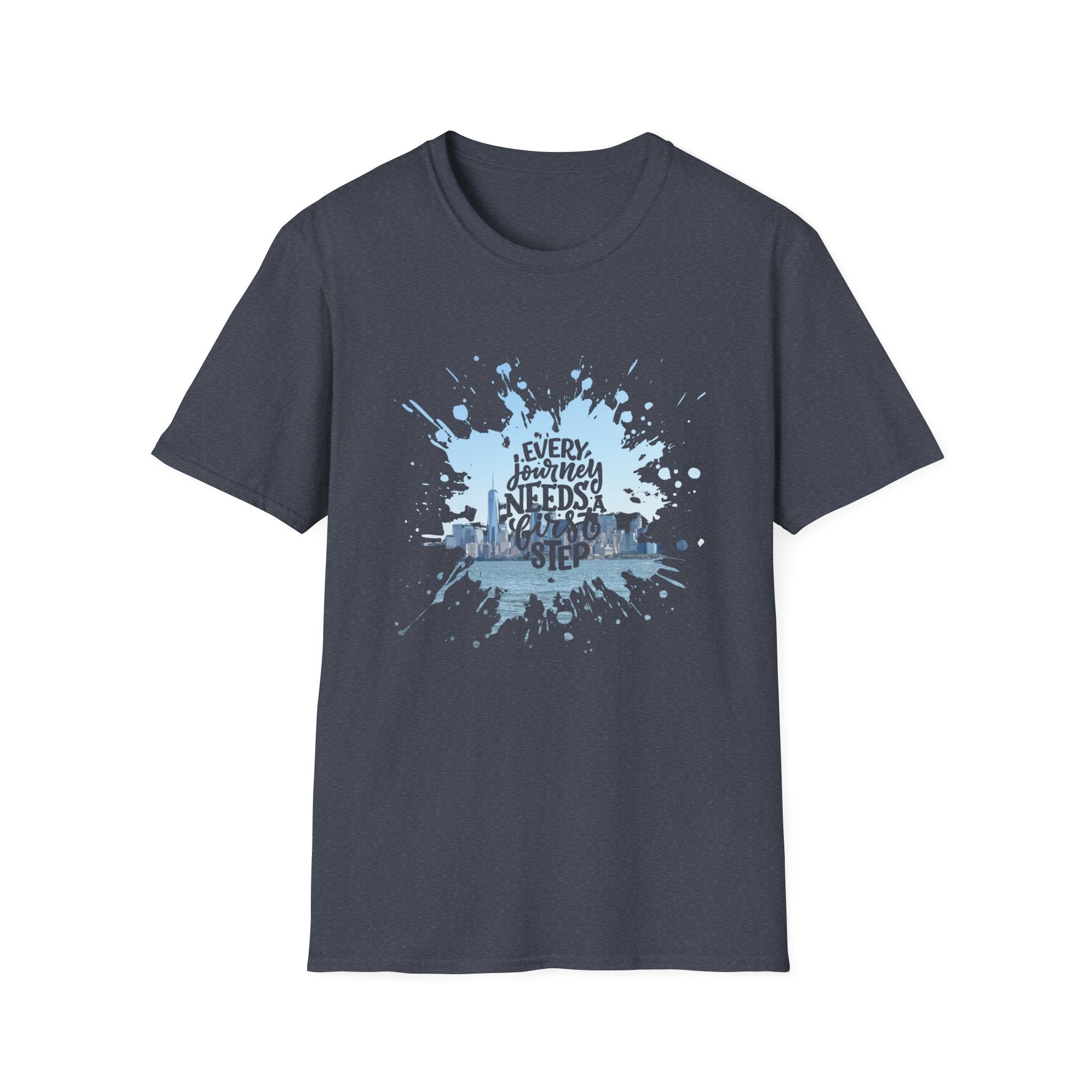 New York Skyline 'Every Journey Needs a First Step' T-Shirt