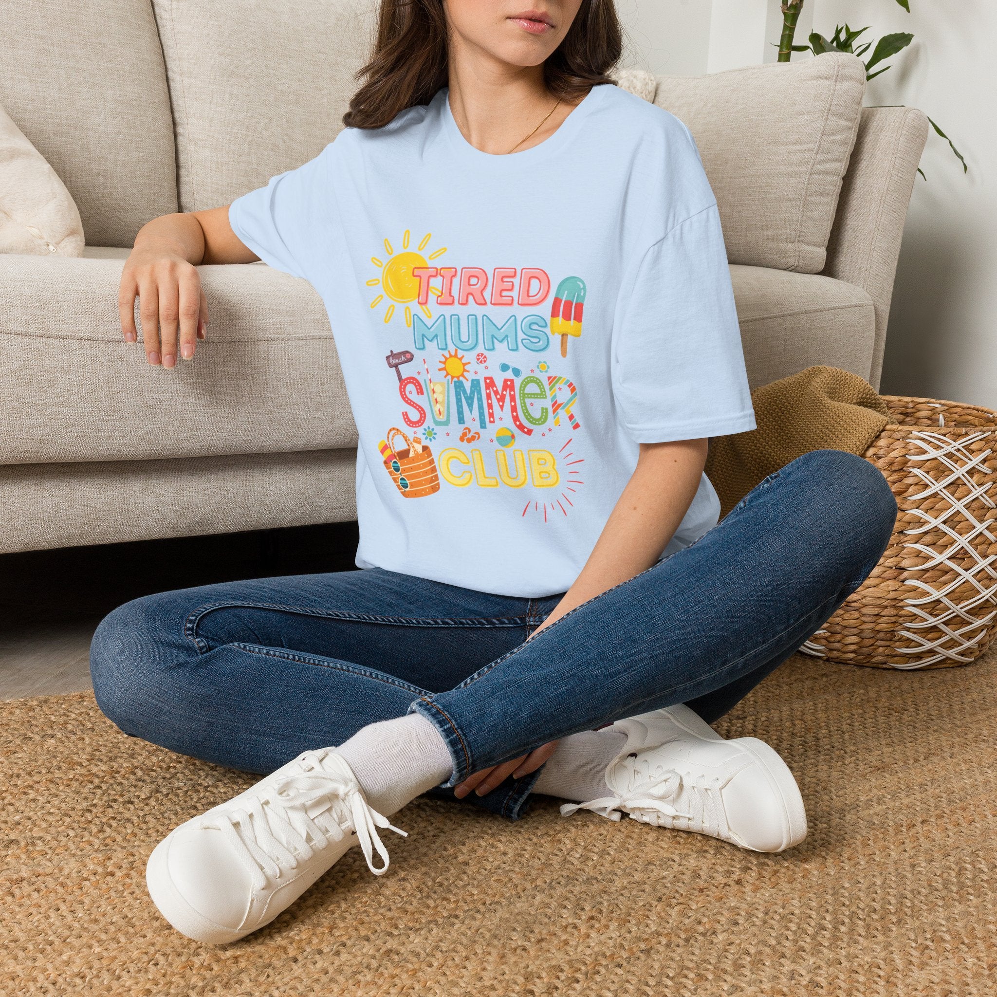 Tired Mums Summer Club T-Shirt | Cute Sunny Popsicle Design