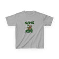 Personalised Kids Dinosaur T‑Shirt, Roaring T‑Rex "Name is Five" Birthday Tee