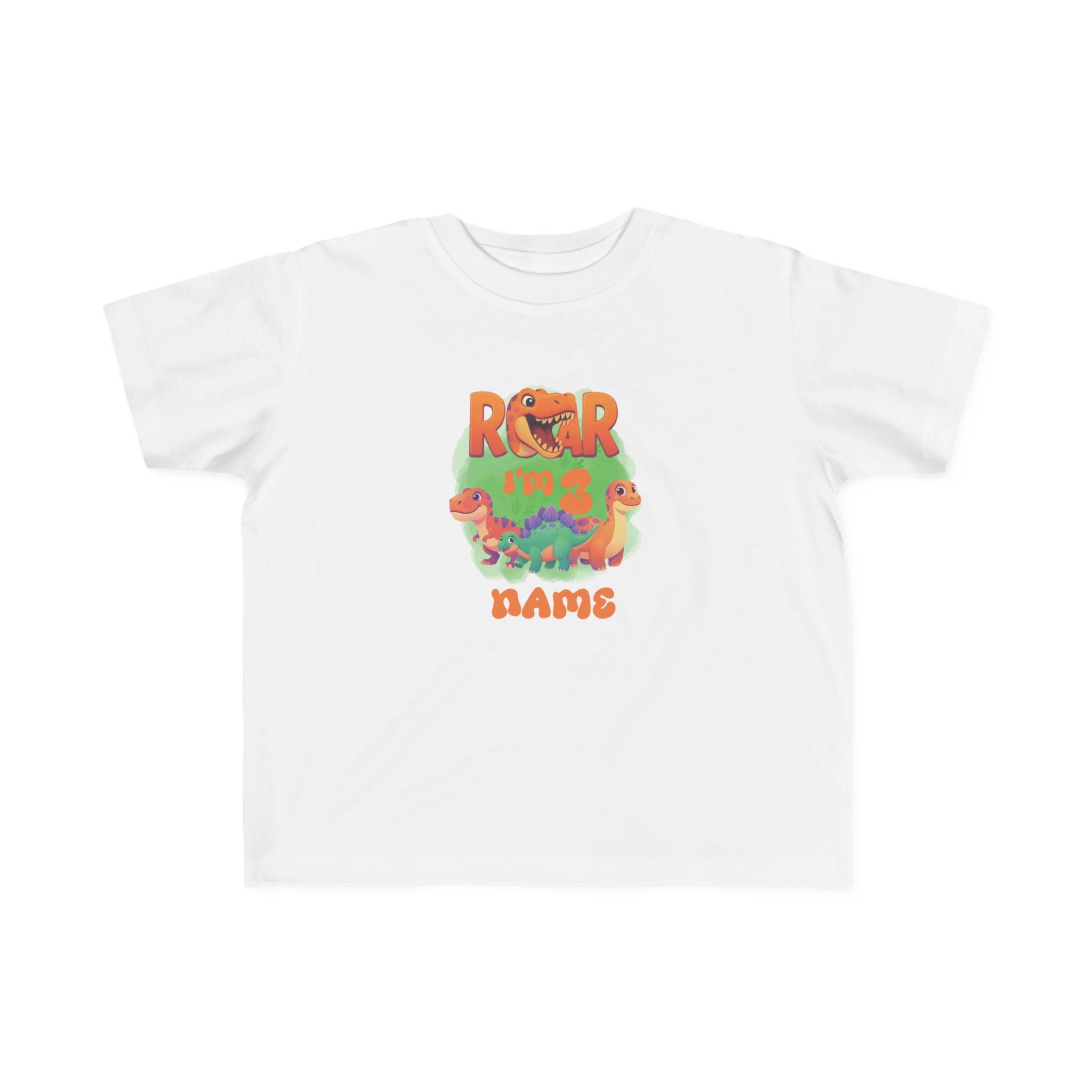 Roar I'm 3 Dinosaur Tee | Personalised Kids Age & Name
