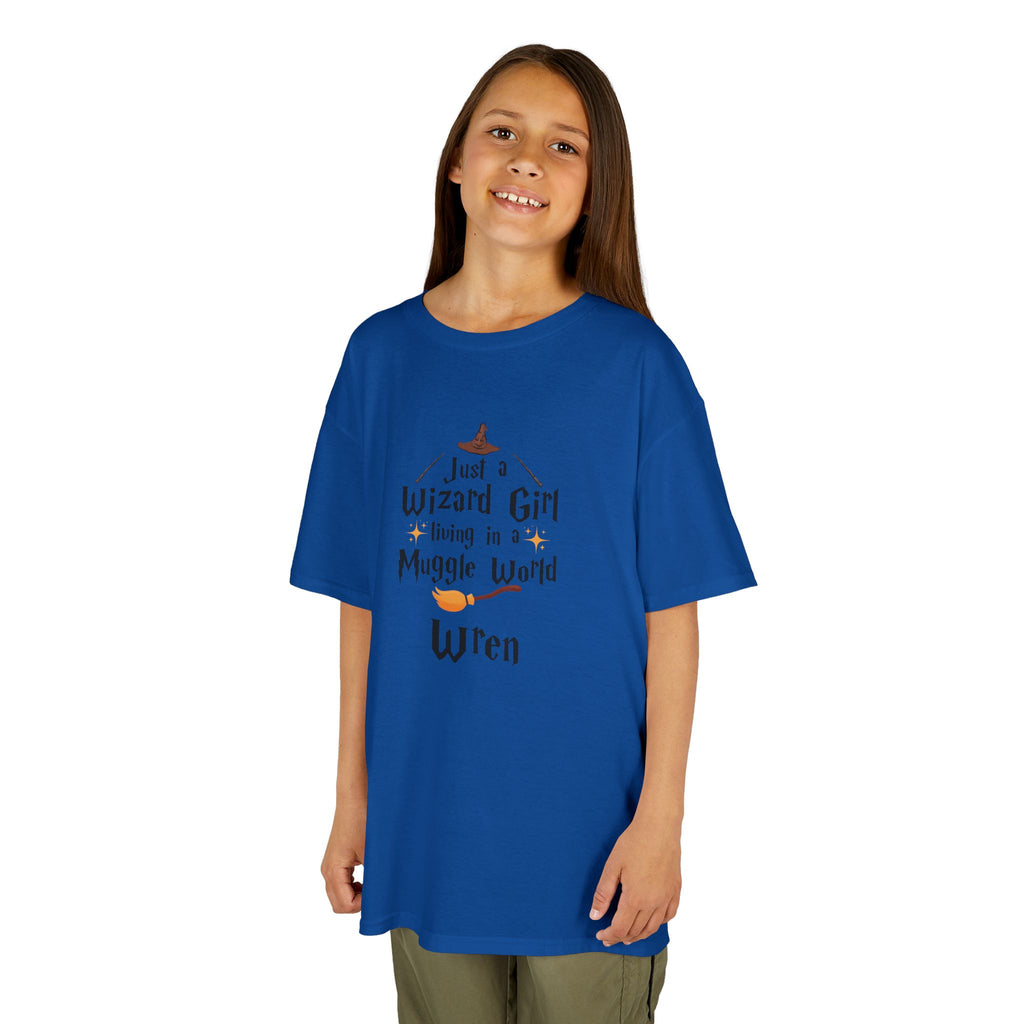 Wizard Girl Living in a Muggle World Kids Tee | Personalized Name