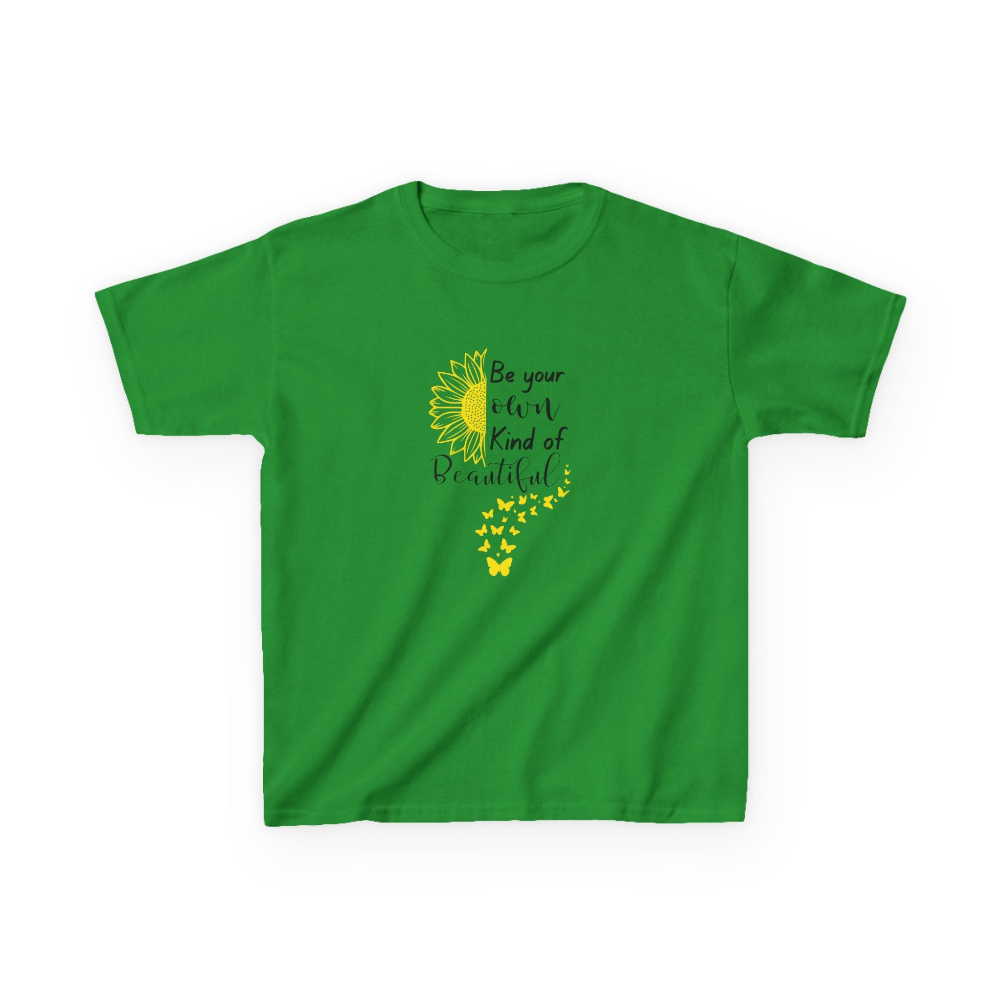 Be Your Own Kind of Beautiful Kids Tee | Sunflower Butterfly Affirmation