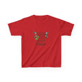 Personalised Kids Tee, "THREE REX" Birthday Dinosaur Shirt (Green Text)