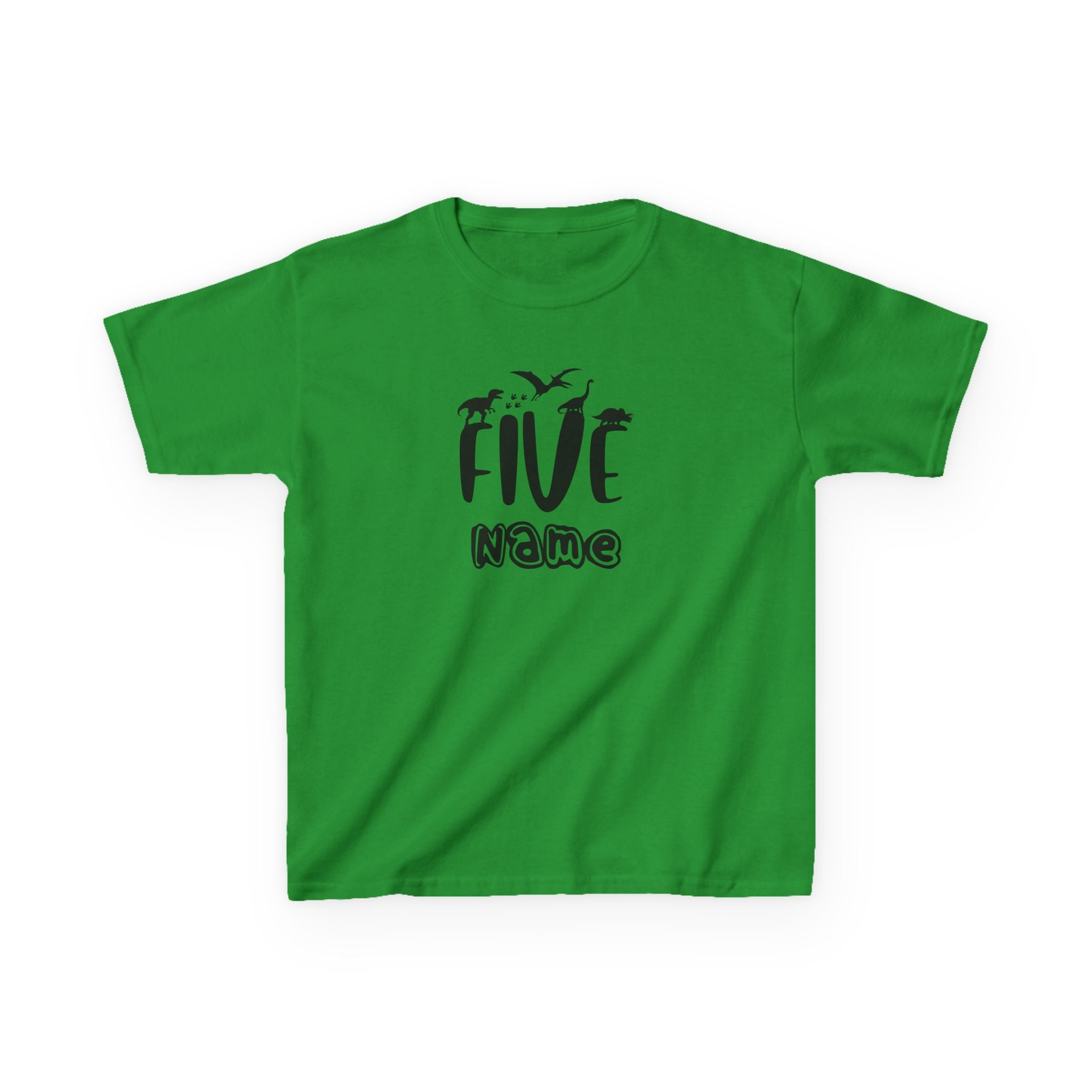 Personalised Kids Tee, "Five" Birthday Dinosaur T-Shirt