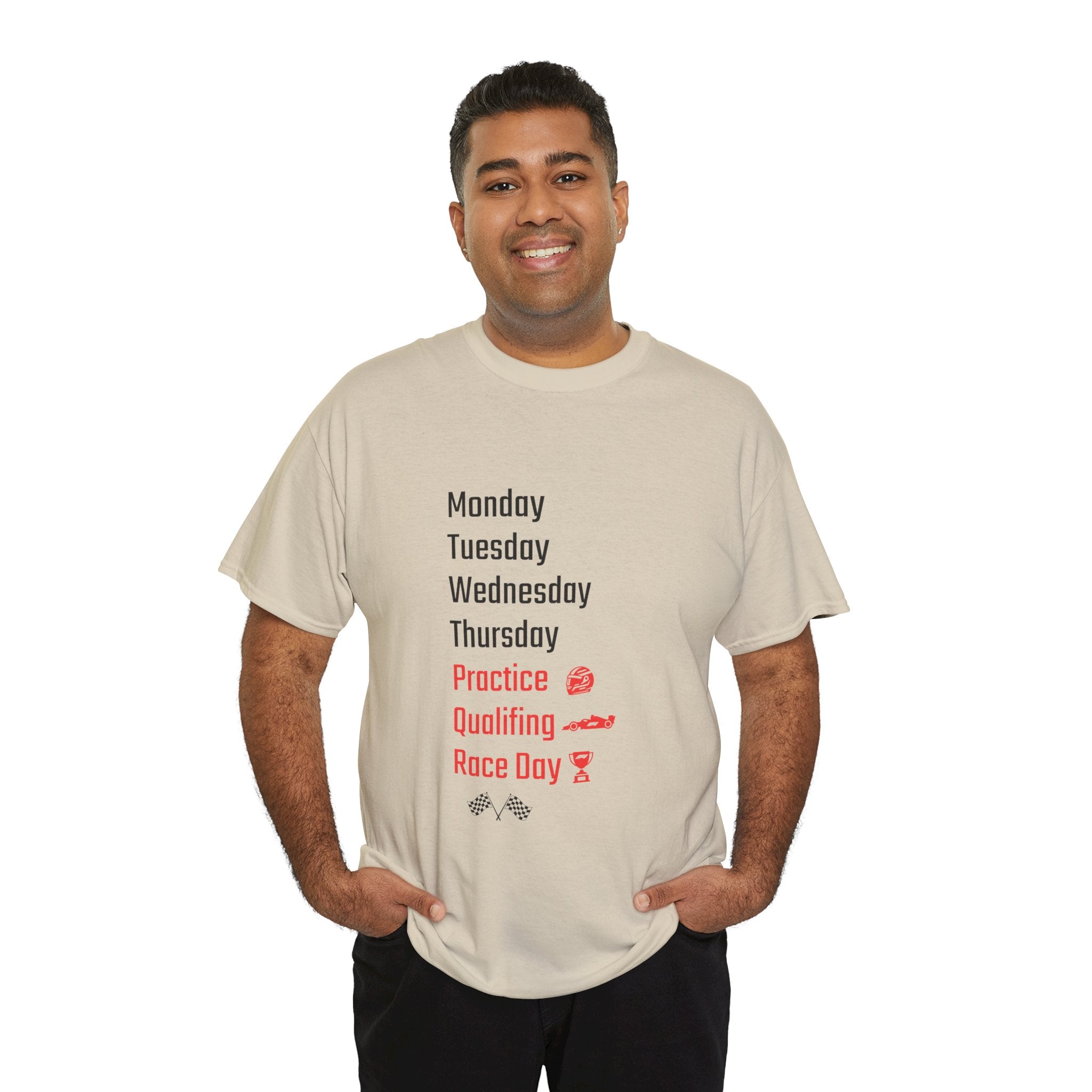 Race Week T‑Shirt, Monday to Race Day Motorsport Tee