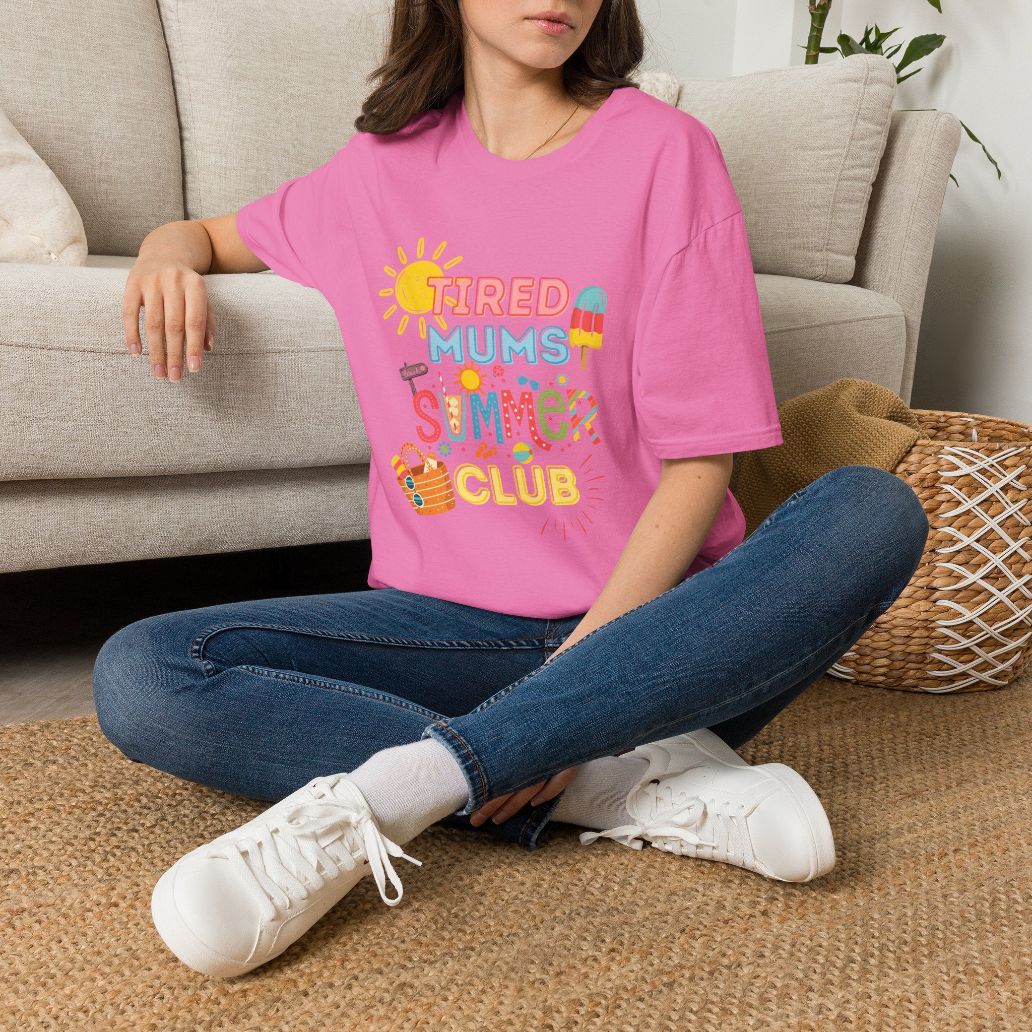 Tired Mums Summer Club T-Shirt | Cute Sunny Popsicle Design