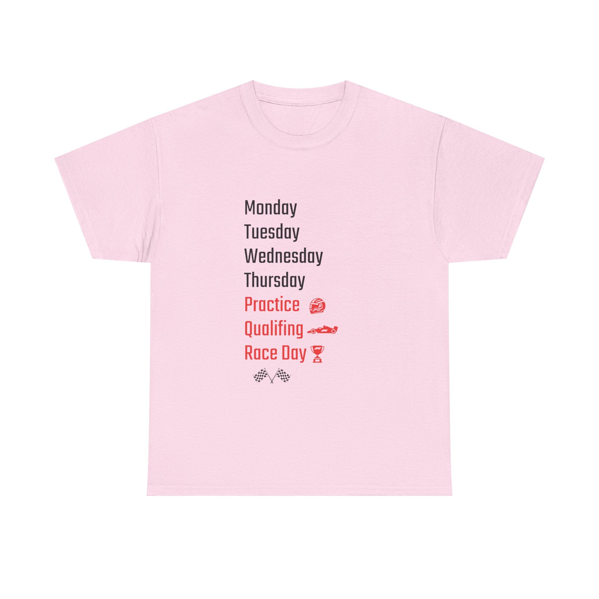 Race Week T‑Shirt, Monday to Race Day Motorsport Tee