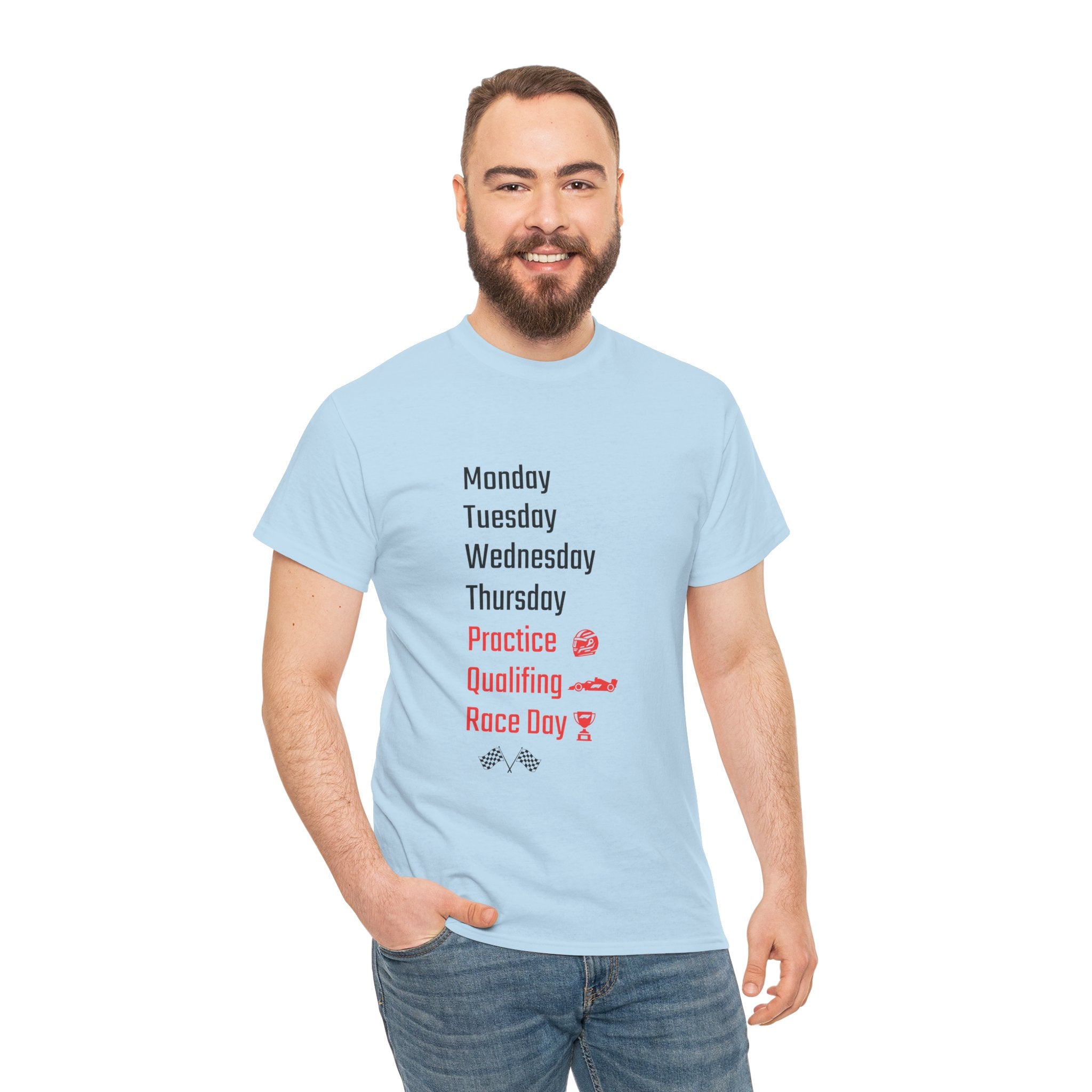 Race Week T‑Shirt, Monday to Race Day Motorsport Tee