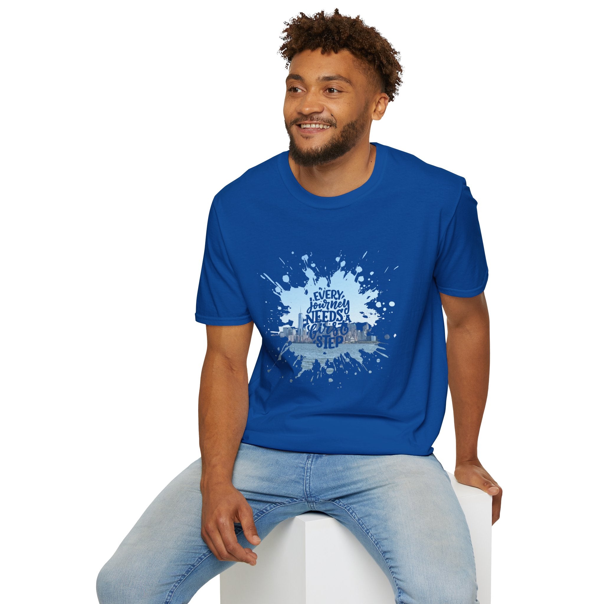 New York Skyline 'Every Journey Needs a First Step' T-Shirt