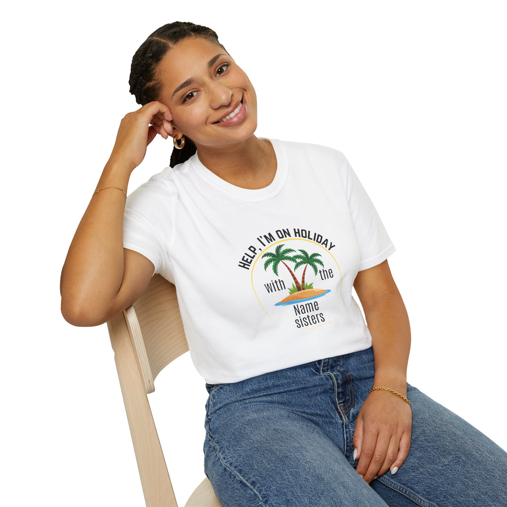 Vacation Palm T-Shirt - "Help, I'm On Holiday" Personalised Tee