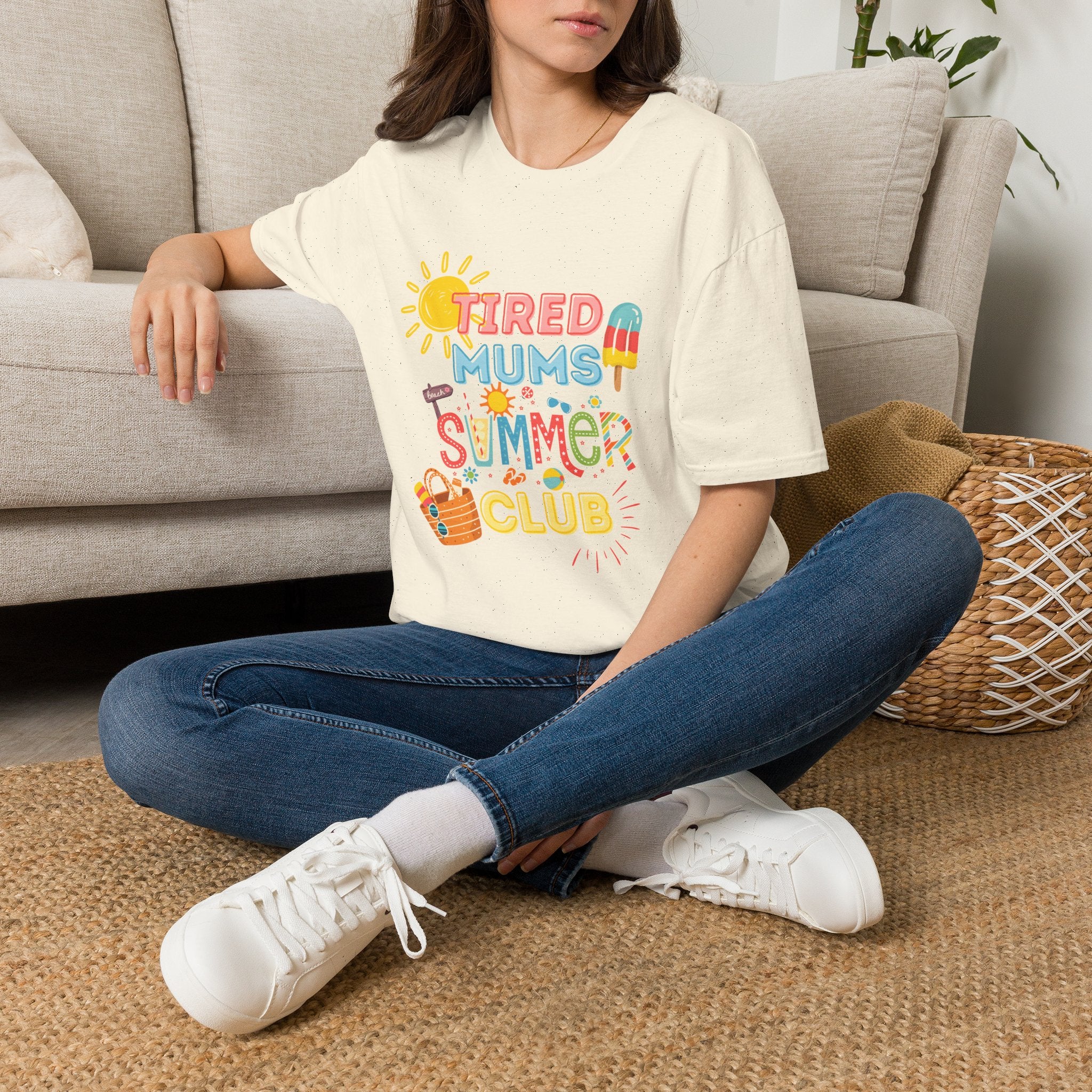 Tired Mums Summer Club T-Shirt | Cute Sunny Popsicle Design