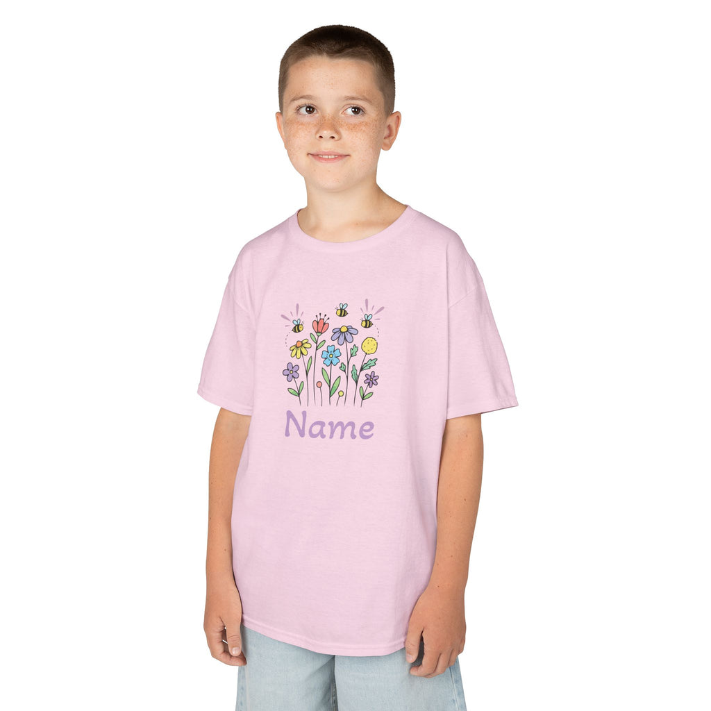 Wildflower Bouquet Kids Tee | Hand-drawn Flowers, Name