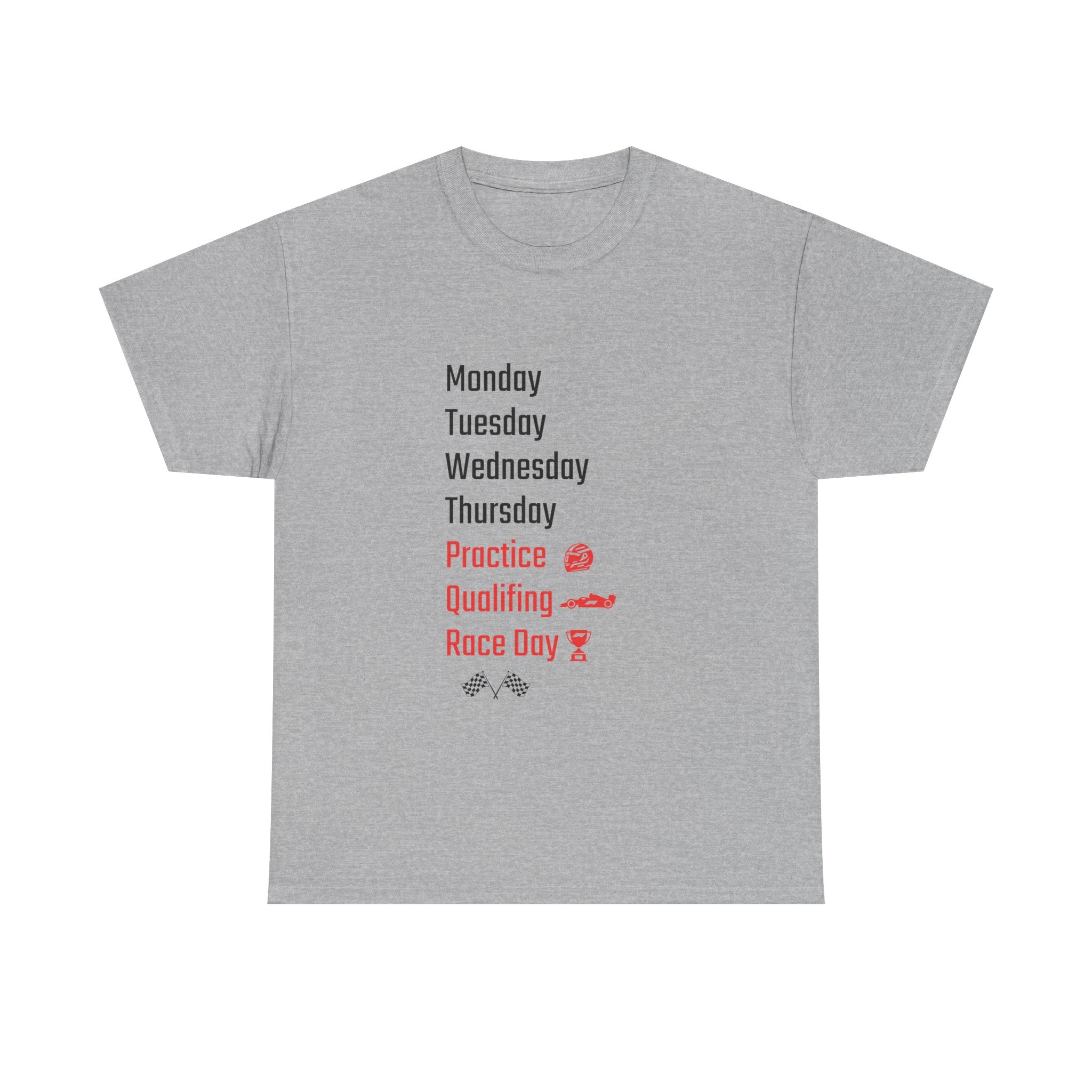 Race Week T‑Shirt, Monday to Race Day Motorsport Tee