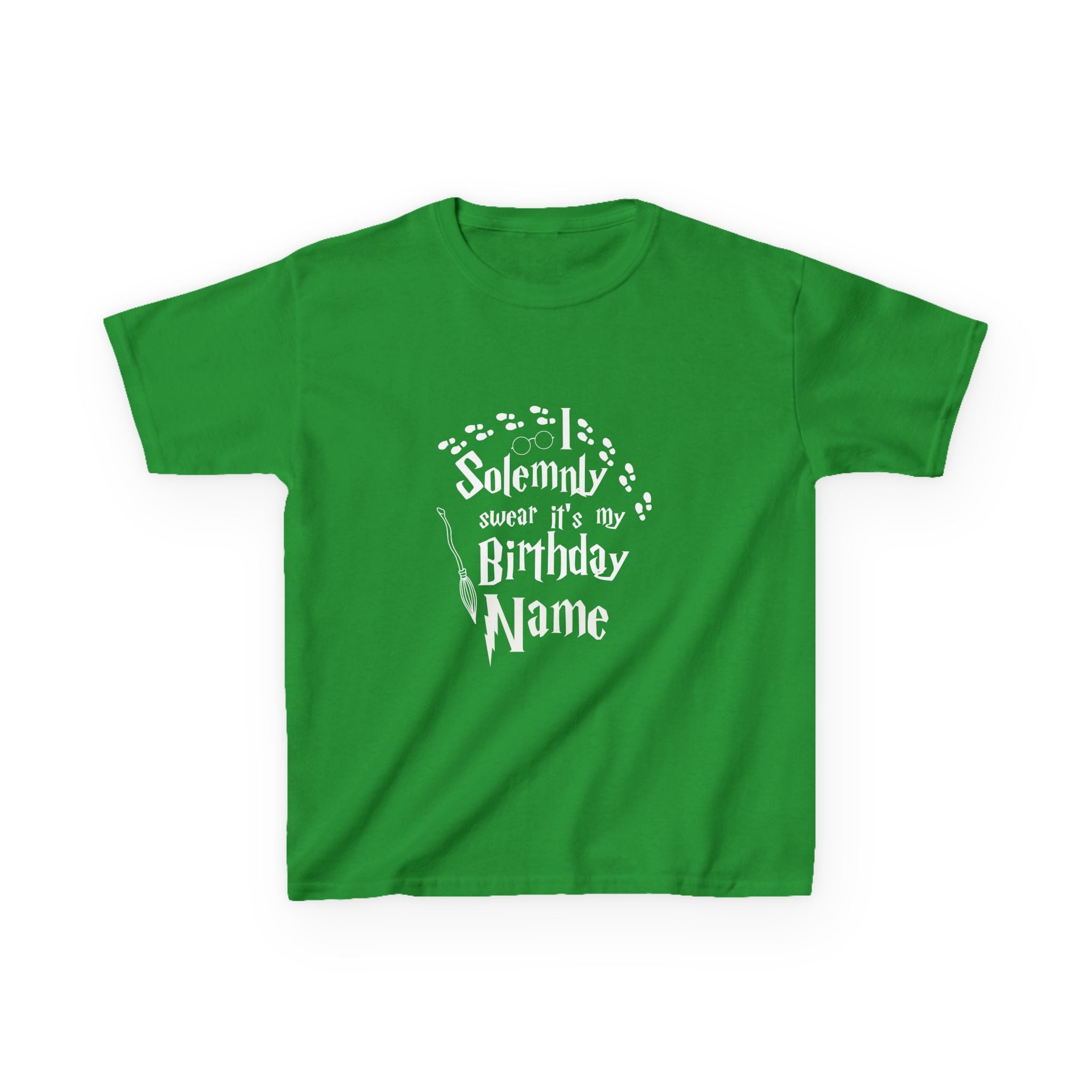 I Solemnly Swear It’s My Birthday Kids Tee, Personalised Name Option