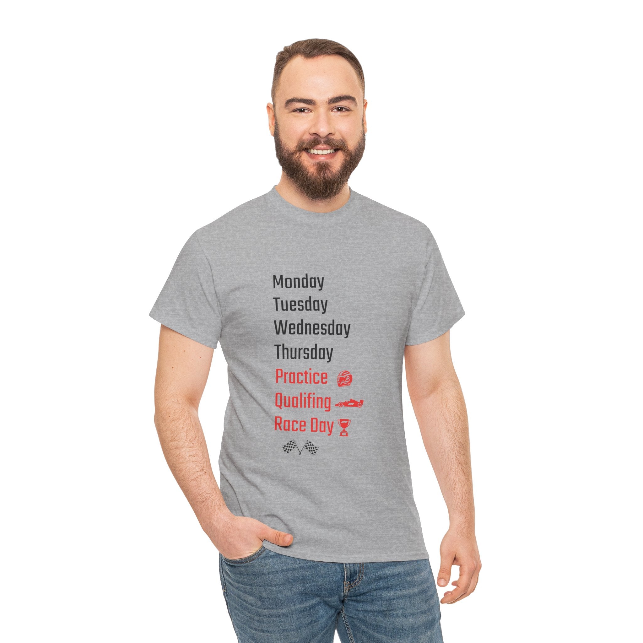 Race Week T‑Shirt, Monday to Race Day Motorsport Tee