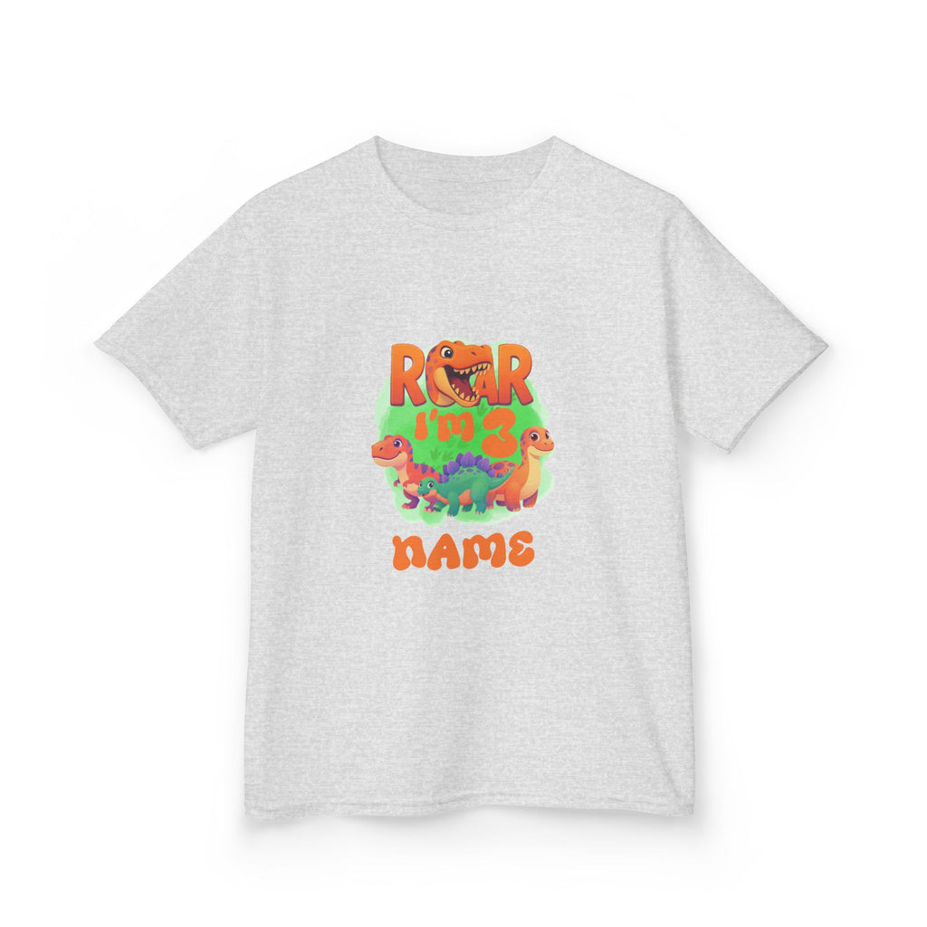 Personalized Dino Name Age T-Shirt | Kids Dinosaur Tee
