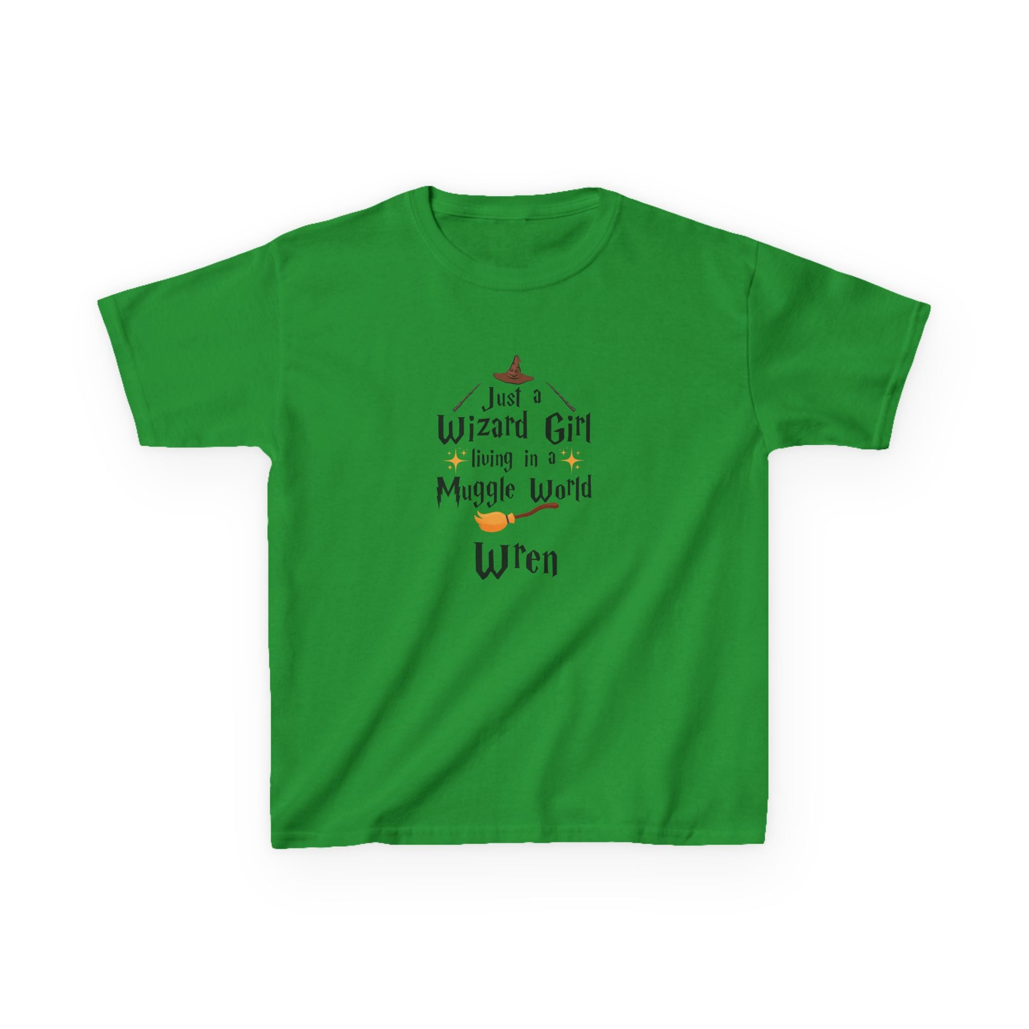 Wizard Girl Living in a Muggle World Kids Tee | Personalized Name