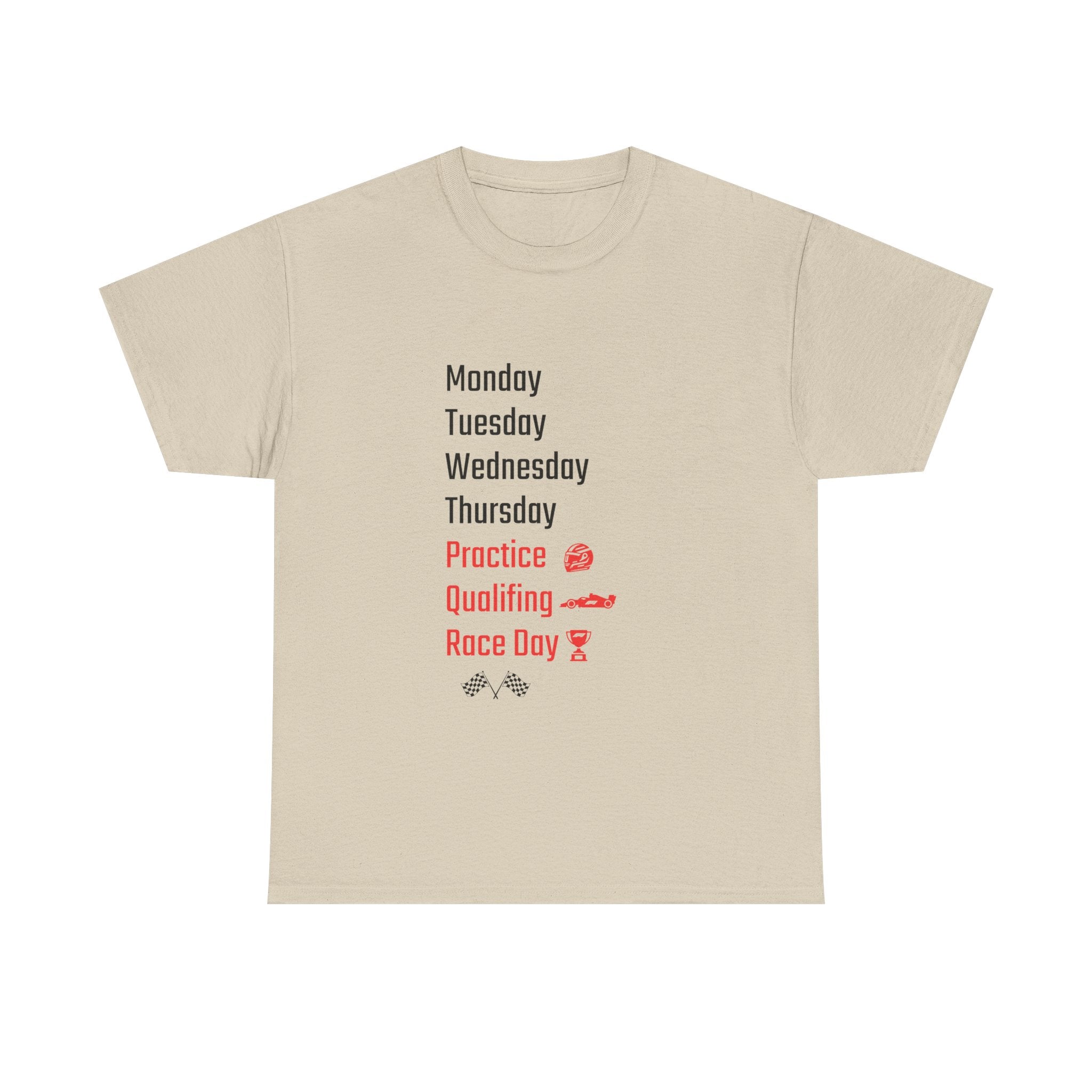 Race Week T‑Shirt, Monday to Race Day Motorsport Tee