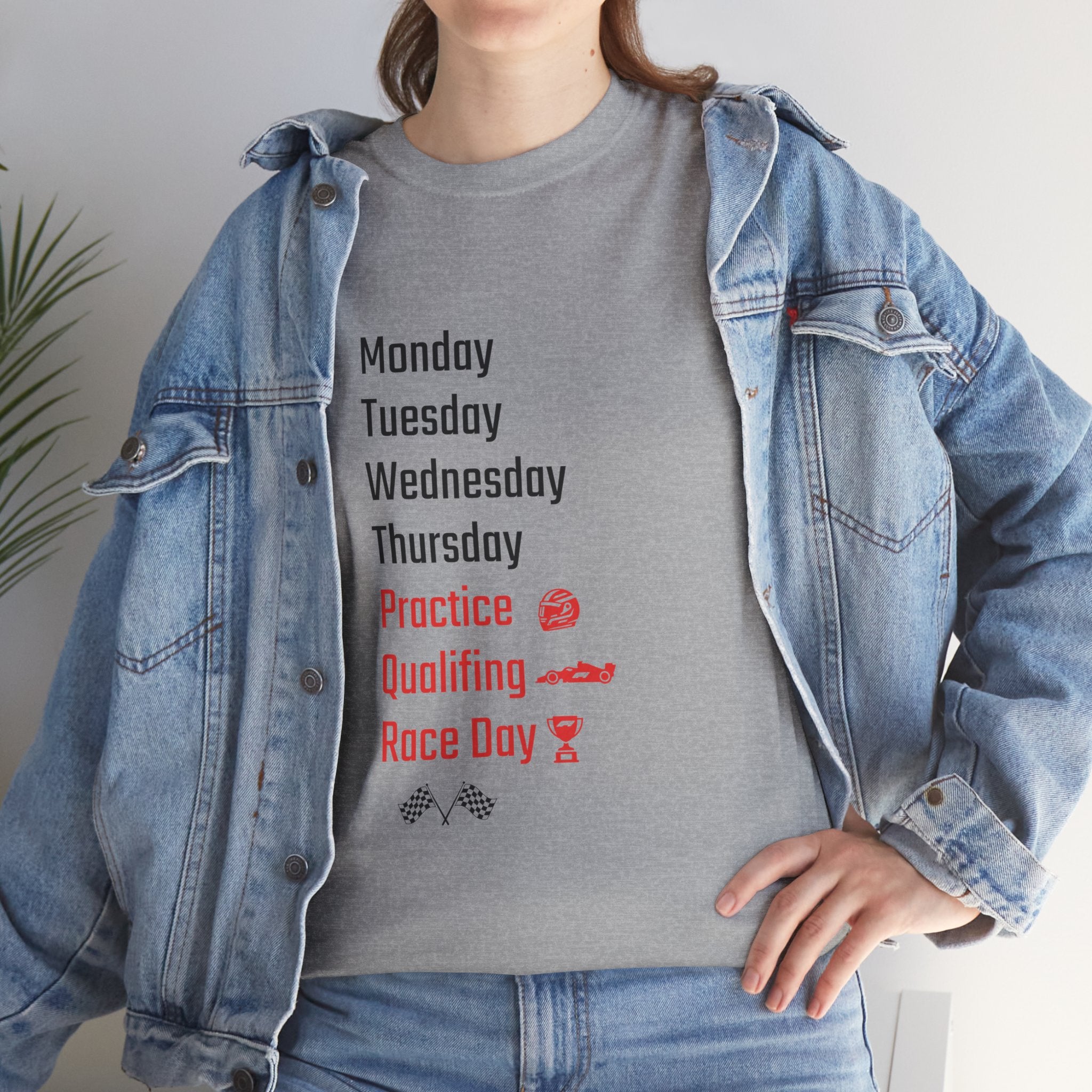 Race Week T‑Shirt, Monday to Race Day Motorsport Tee