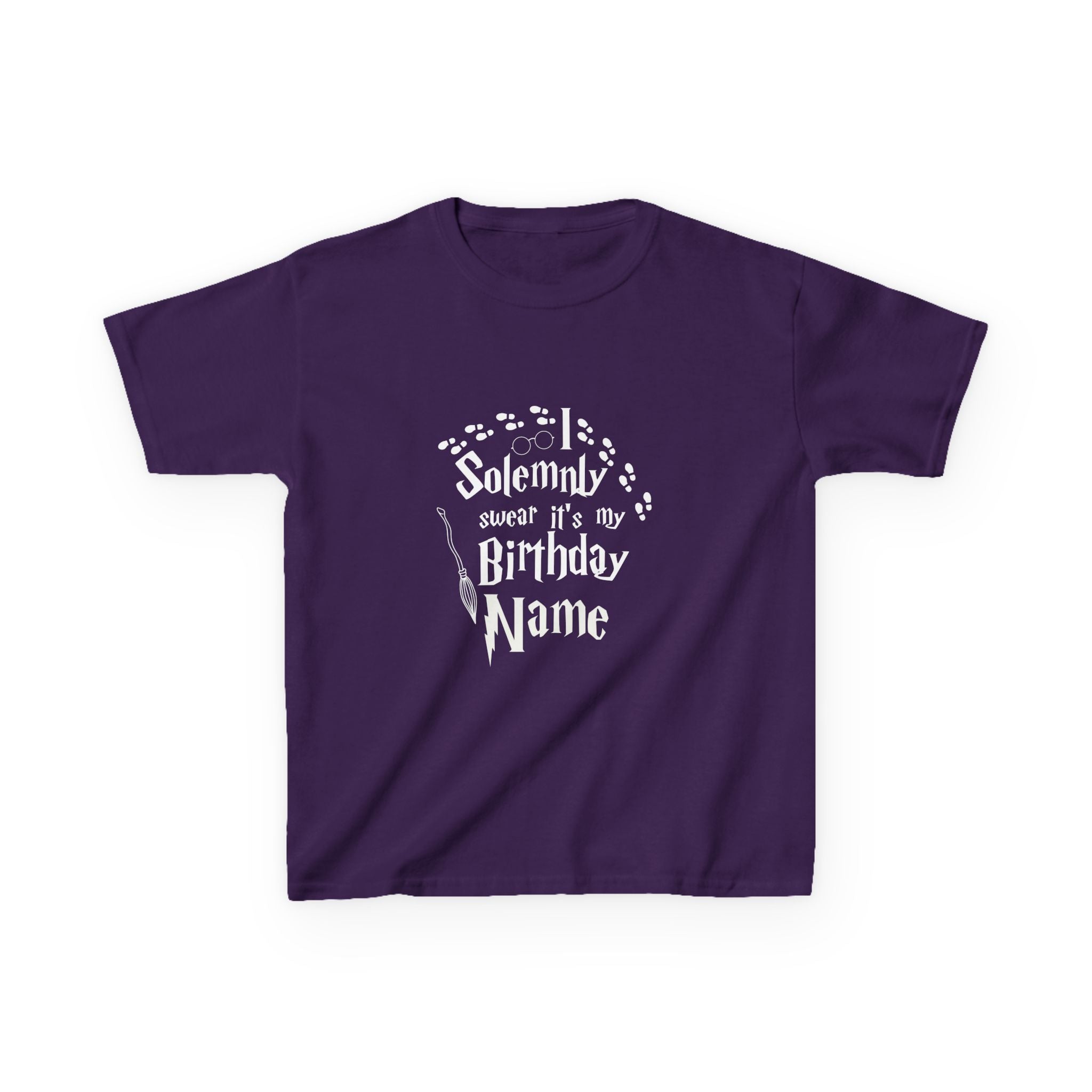 I Solemnly Swear It’s My Birthday Kids Tee, Personalised Name Option