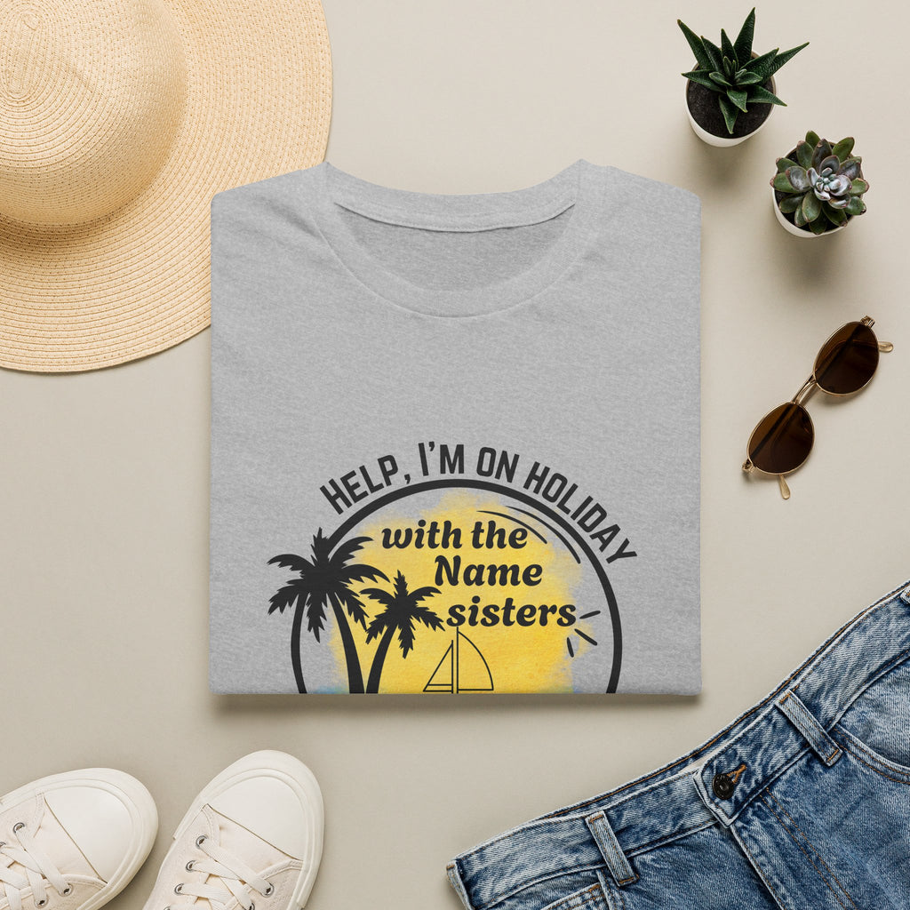 Vacation Sisters T‑Shirt - "Help, I'm on Holiday" Tropical Palm Beach Tee