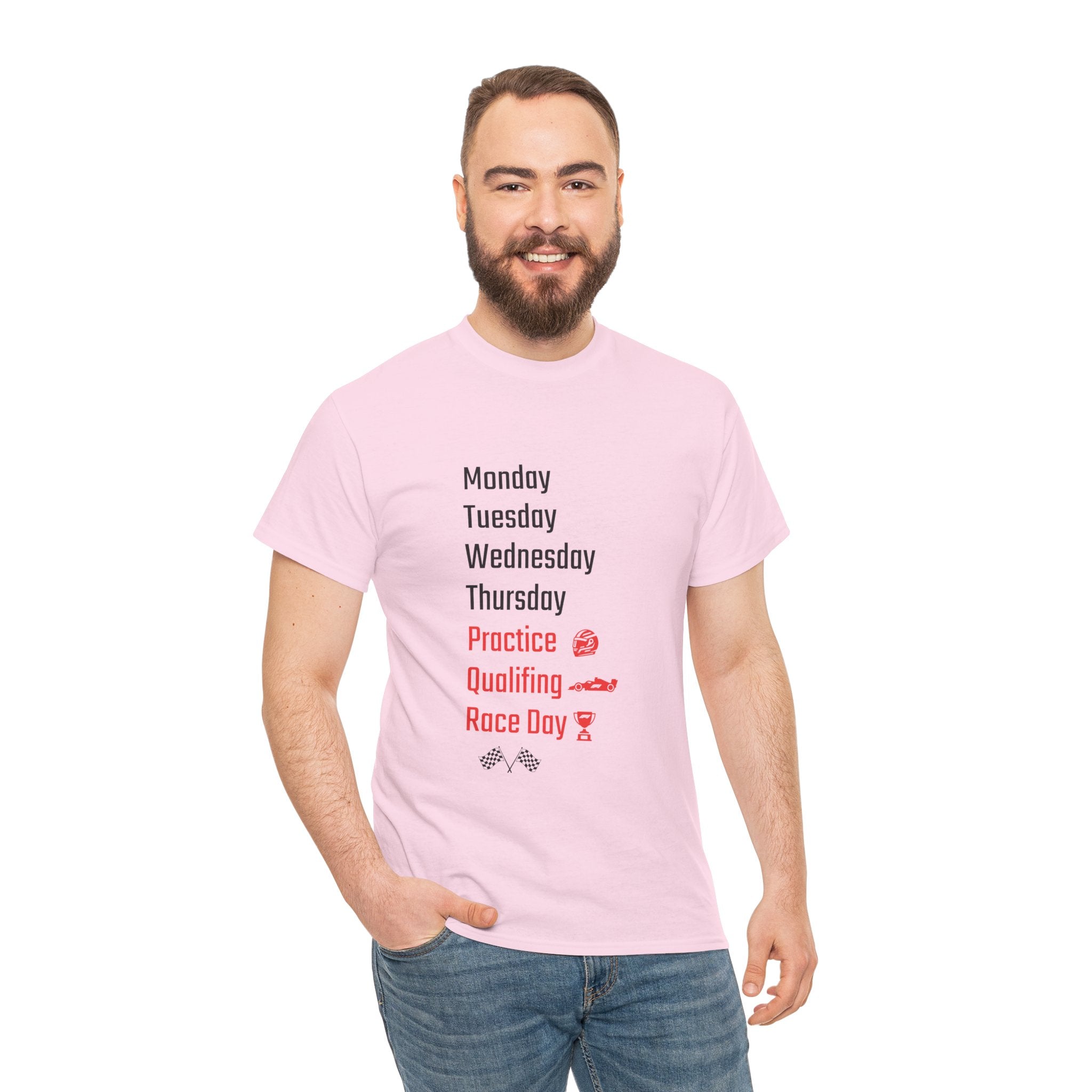 Race Week T‑Shirt, Monday to Race Day Motorsport Tee
