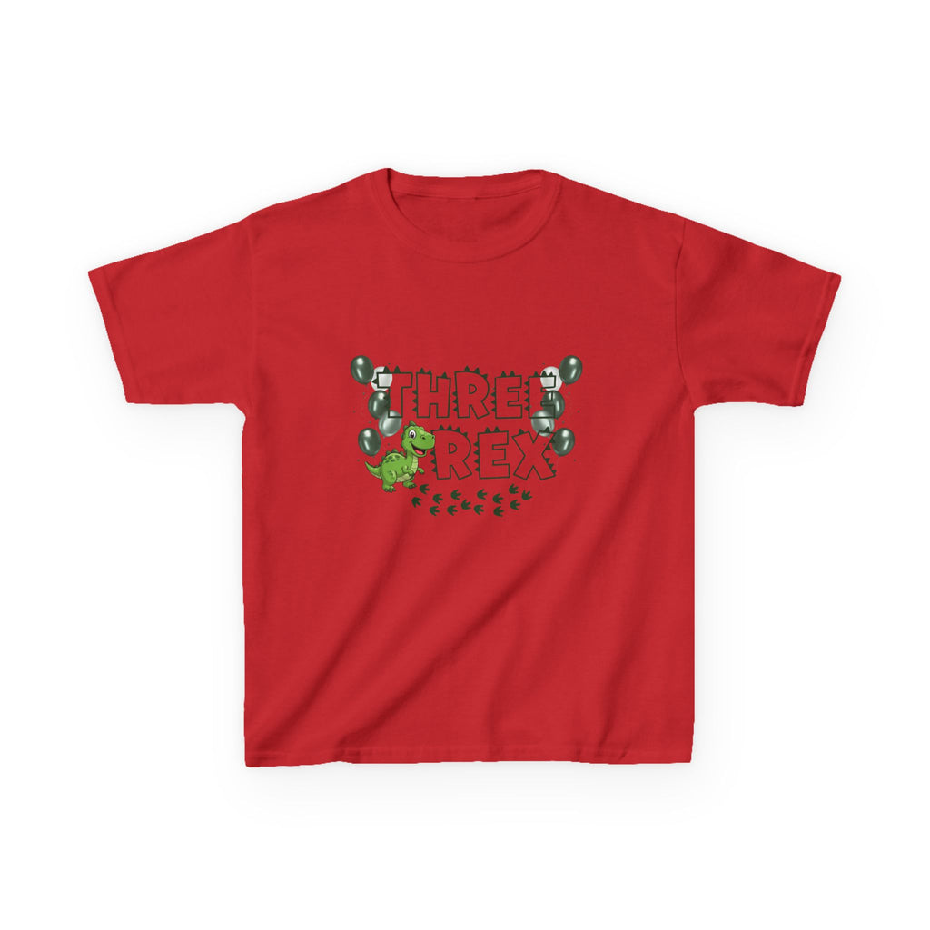 Personalised Kids "Three Rex" Birthday T-Shirt, Cute Dinosaur 3rd Birthday Tee