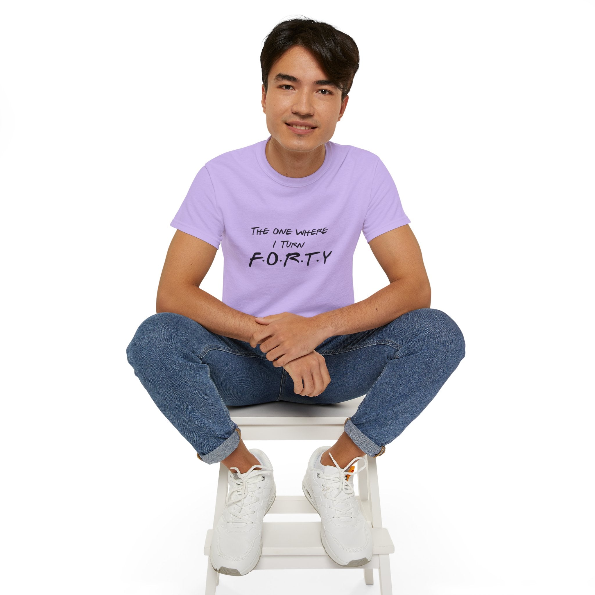 40th Birthday Tee "The One Where I Turn F.O.R.T.Y." Funny Friends-Inspired Shirt