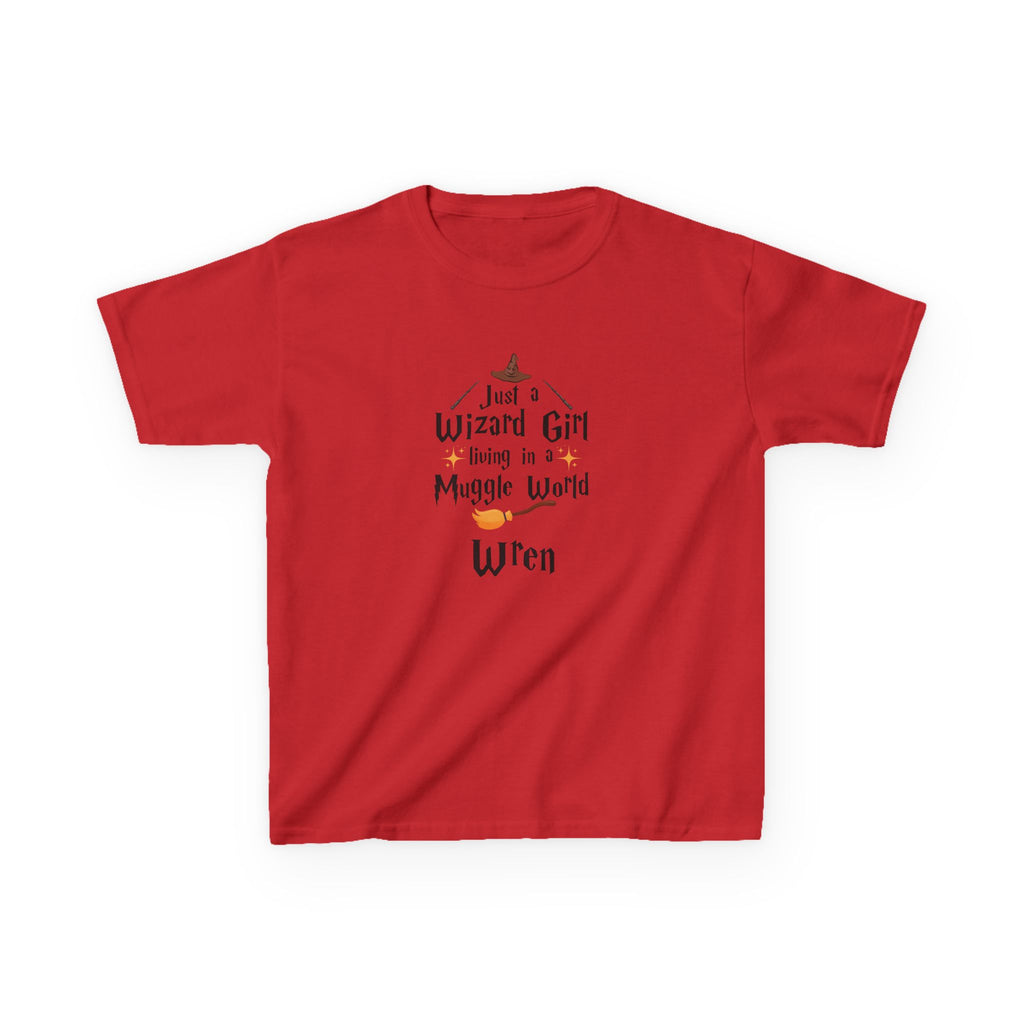 Wizard Girl Living in a Muggle World Kids Tee | Personalized Name
