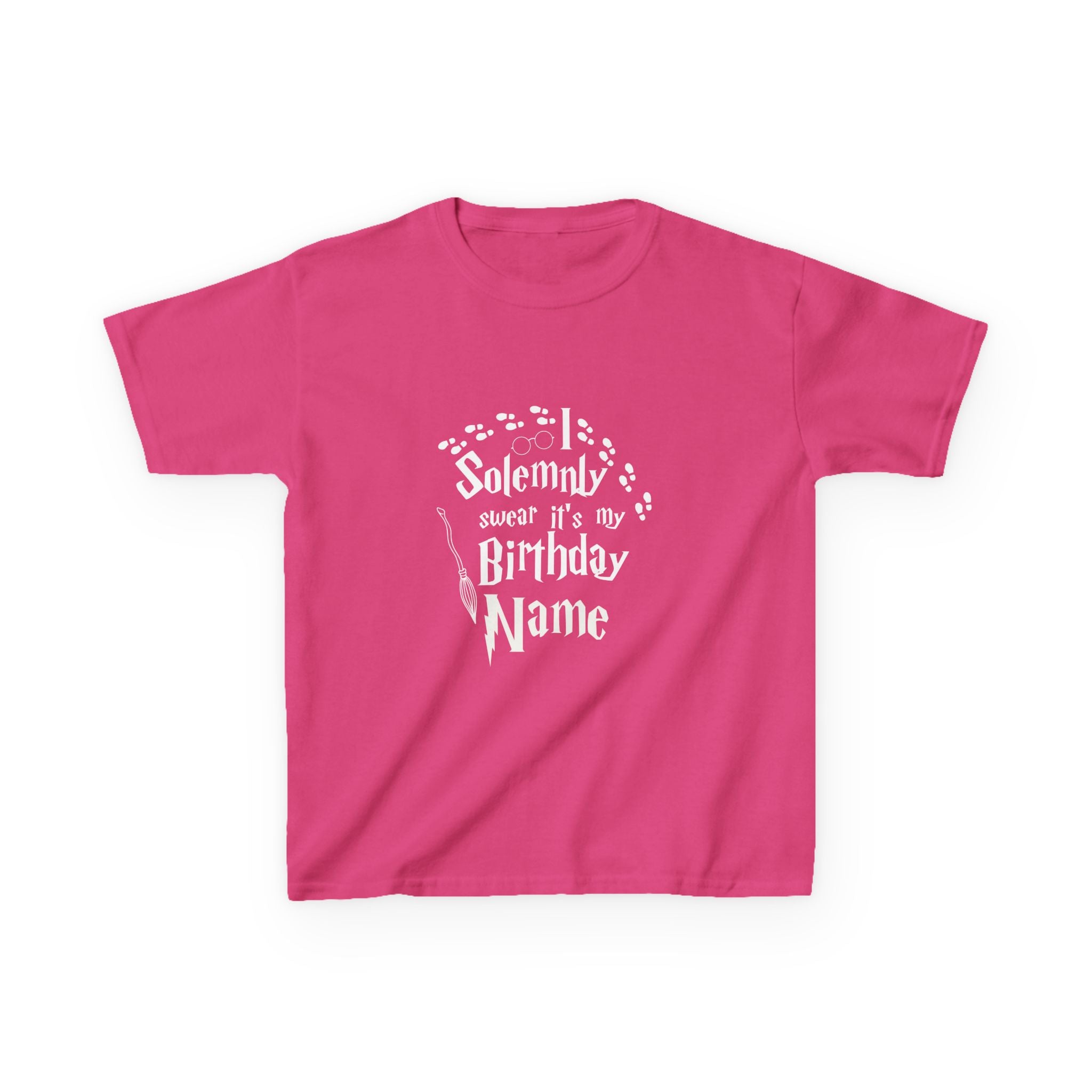 I Solemnly Swear It’s My Birthday Kids Tee, Personalised Name Option