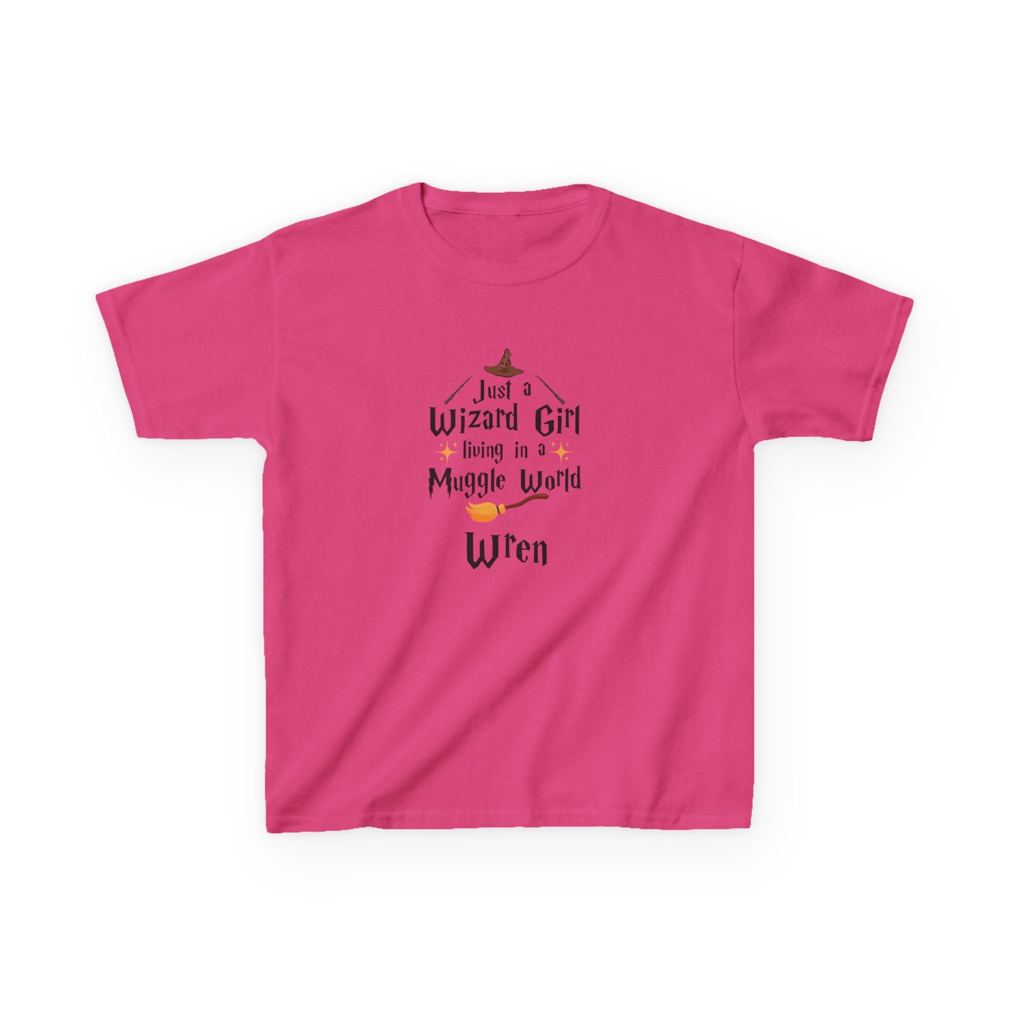 Wizard Girl Living in a Muggle World Kids Tee | Personalized Name