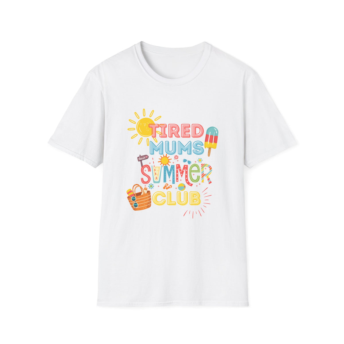 Tired Mums Summer Club T-Shirt | Cute Sunny Popsicle Design