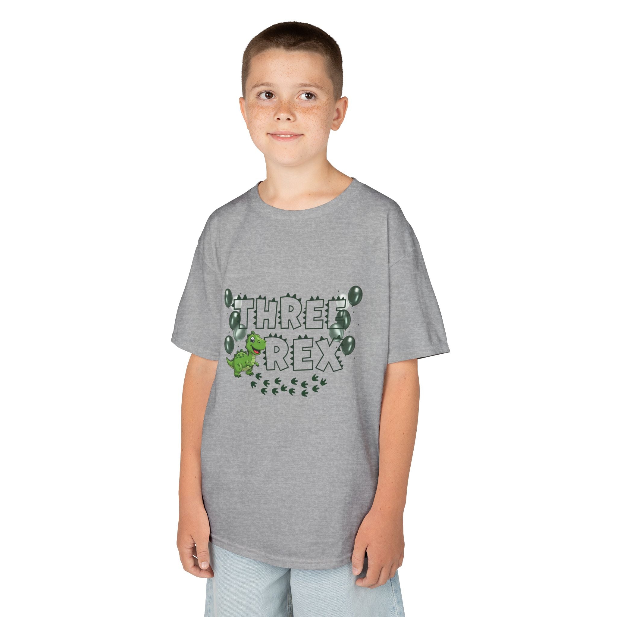 Personalised Kids "Three Rex" Birthday T-Shirt, Cute Dinosaur 3rd Birthday Tee