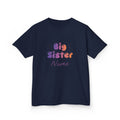 Big Sister Personalised Kids Tee, colourful Bubble Letters with Name