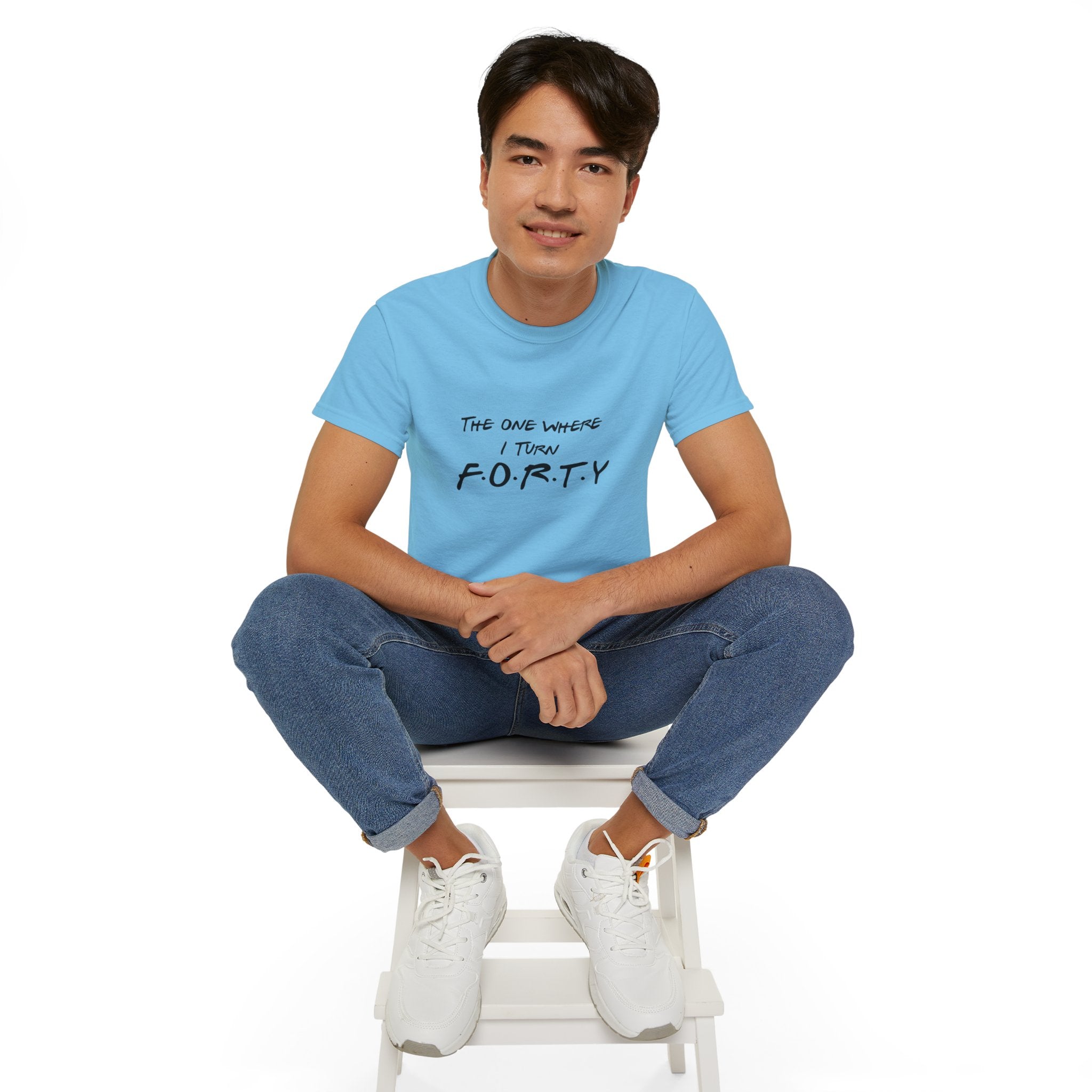 40th Birthday Tee "The One Where I Turn F.O.R.T.Y." Funny Friends-Inspired Shirt