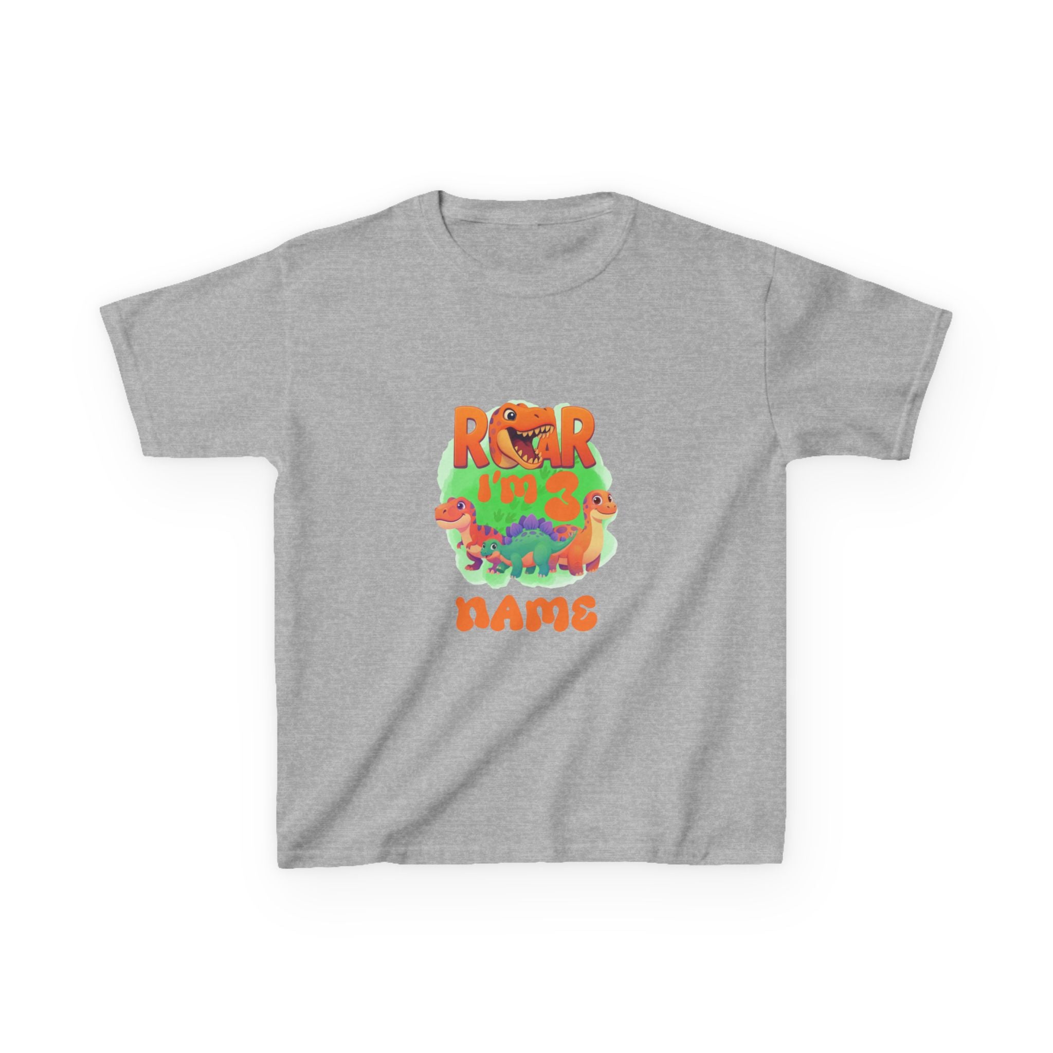 Personalized Dino Name Age T-Shirt | Kids Dinosaur Tee