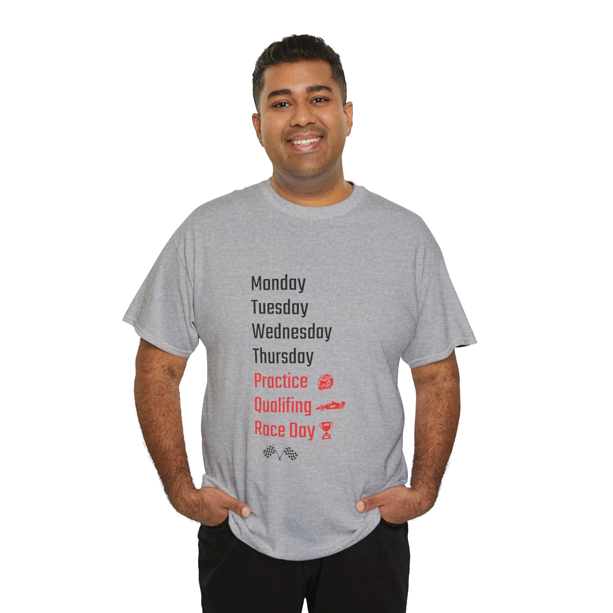 Race Week T‑Shirt, Monday to Race Day Motorsport Tee