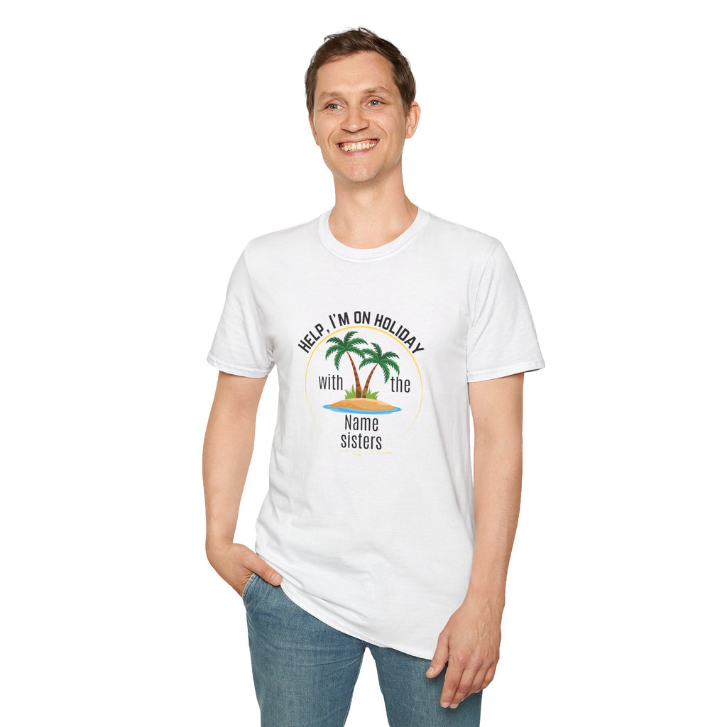 Vacation Palm T-Shirt - "Help, I'm On Holiday" Personalised Tee