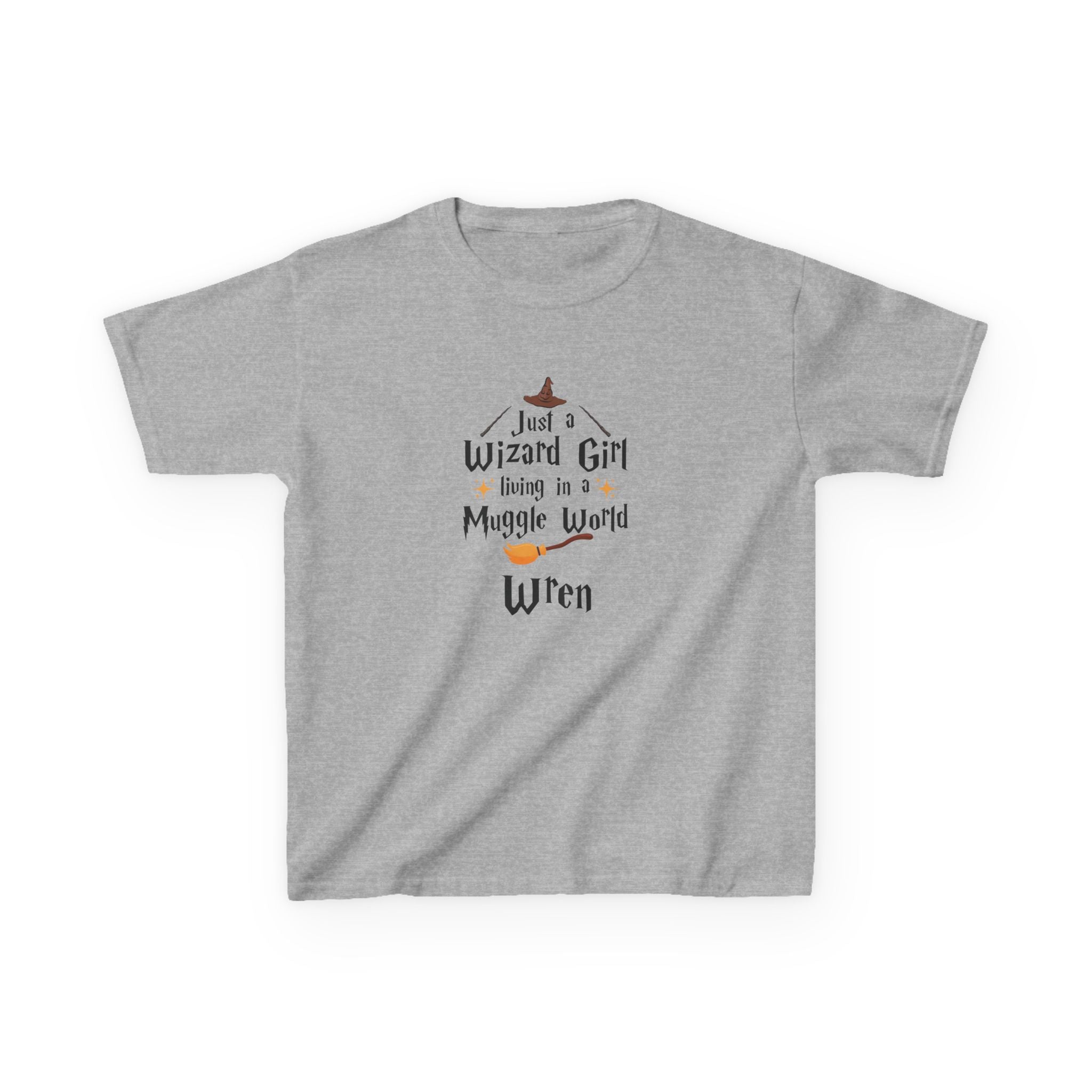 Wizard Girl Living in a Muggle World Kids Tee | Personalized Name