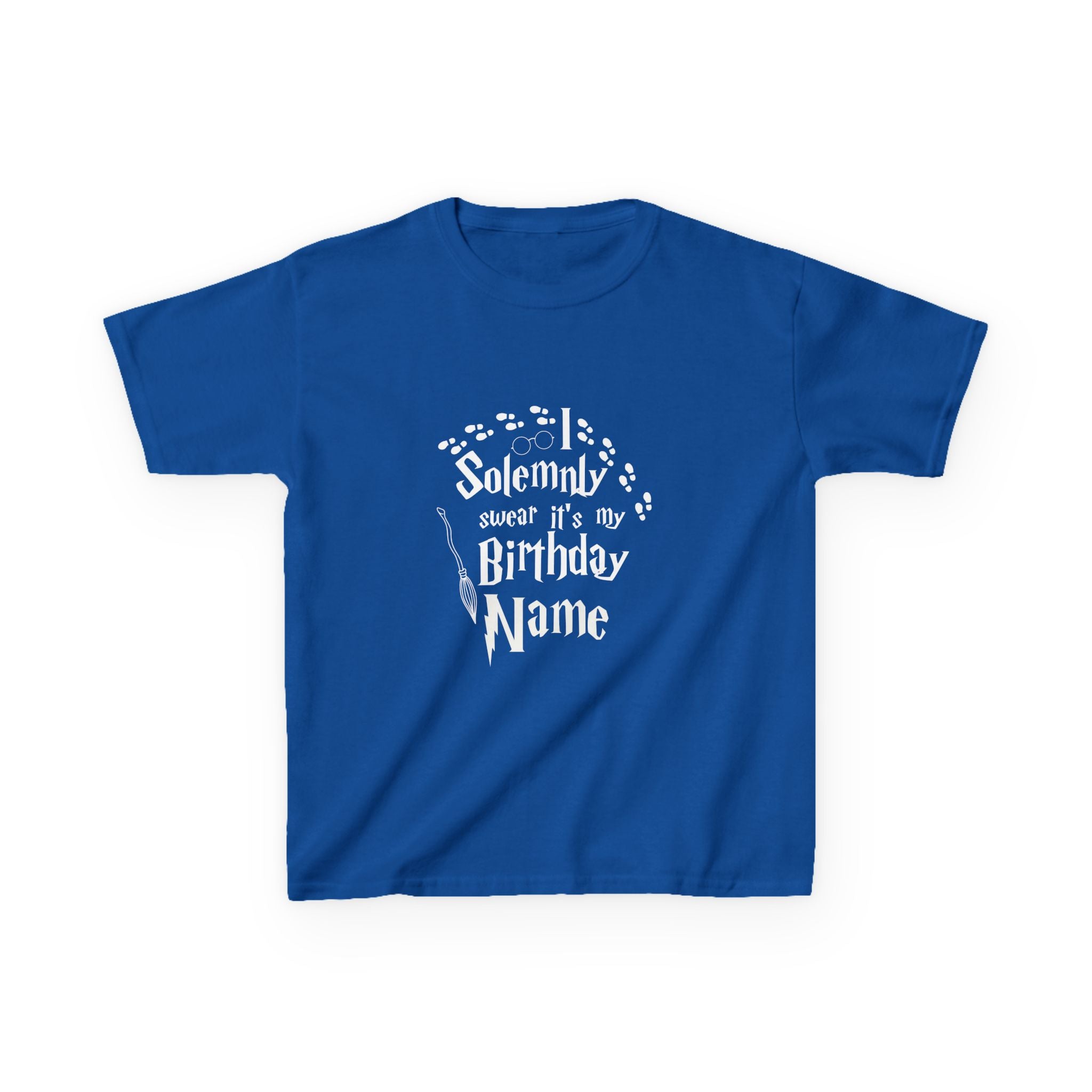 I Solemnly Swear It’s My Birthday Kids Tee, Personalised Name Option